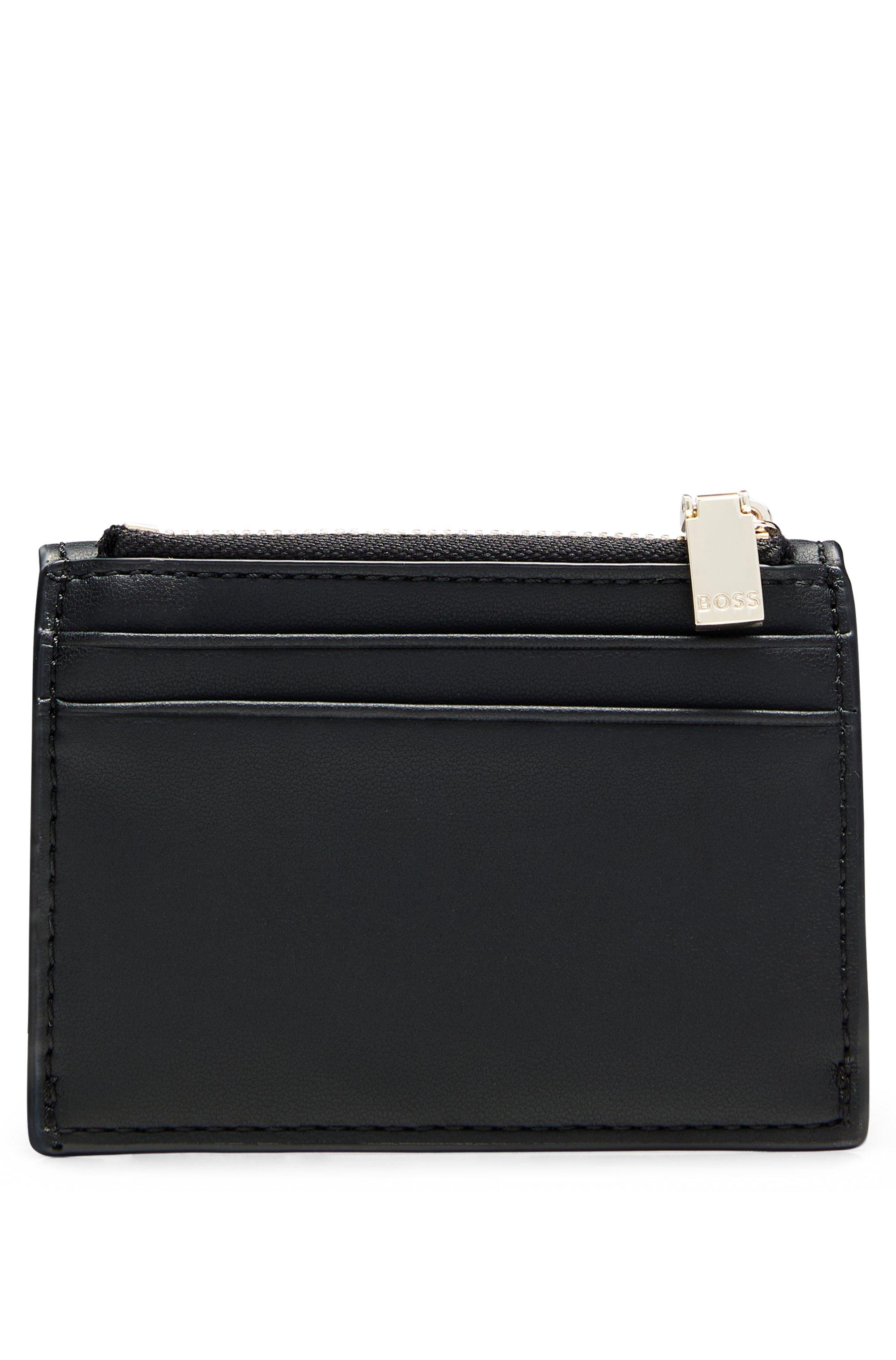 BOSS by HUGO BOSS Faux-leather Card Holder With Zipped Coin Pocket in Black  | Lyst