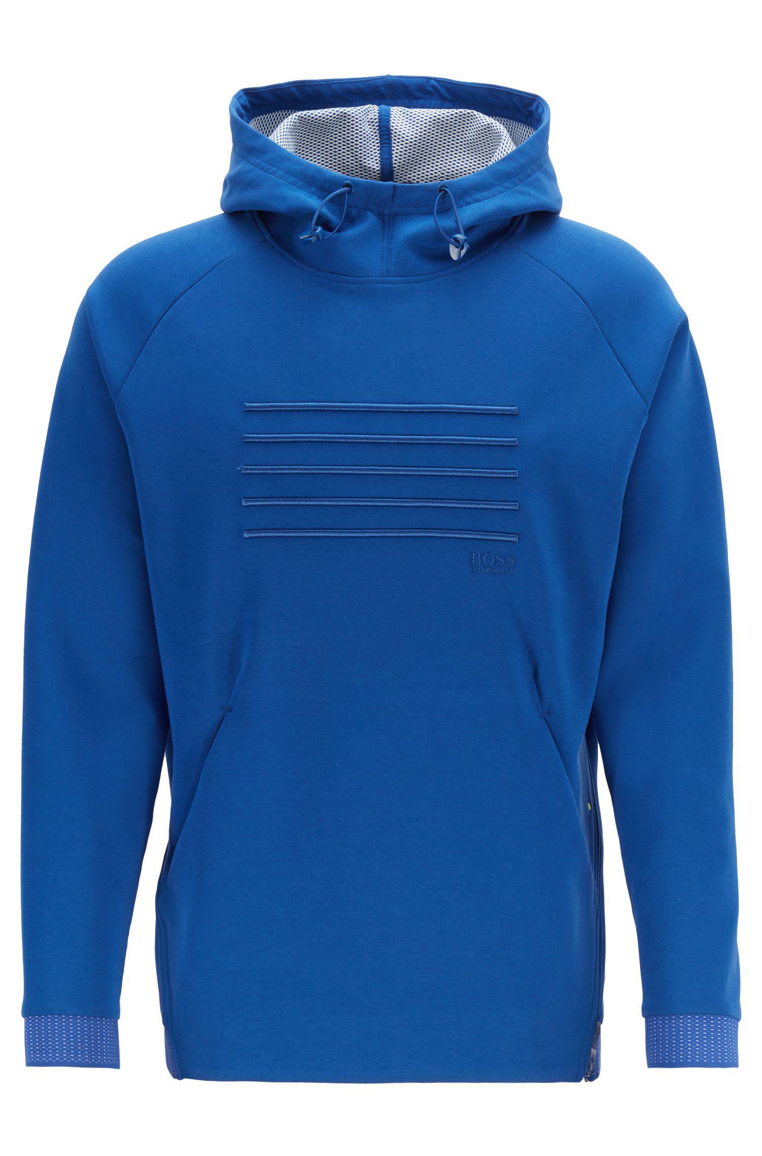BOSS Cotton Relaxed-fit Hooded Sweatshirt With Zip Detail in Blue for ...