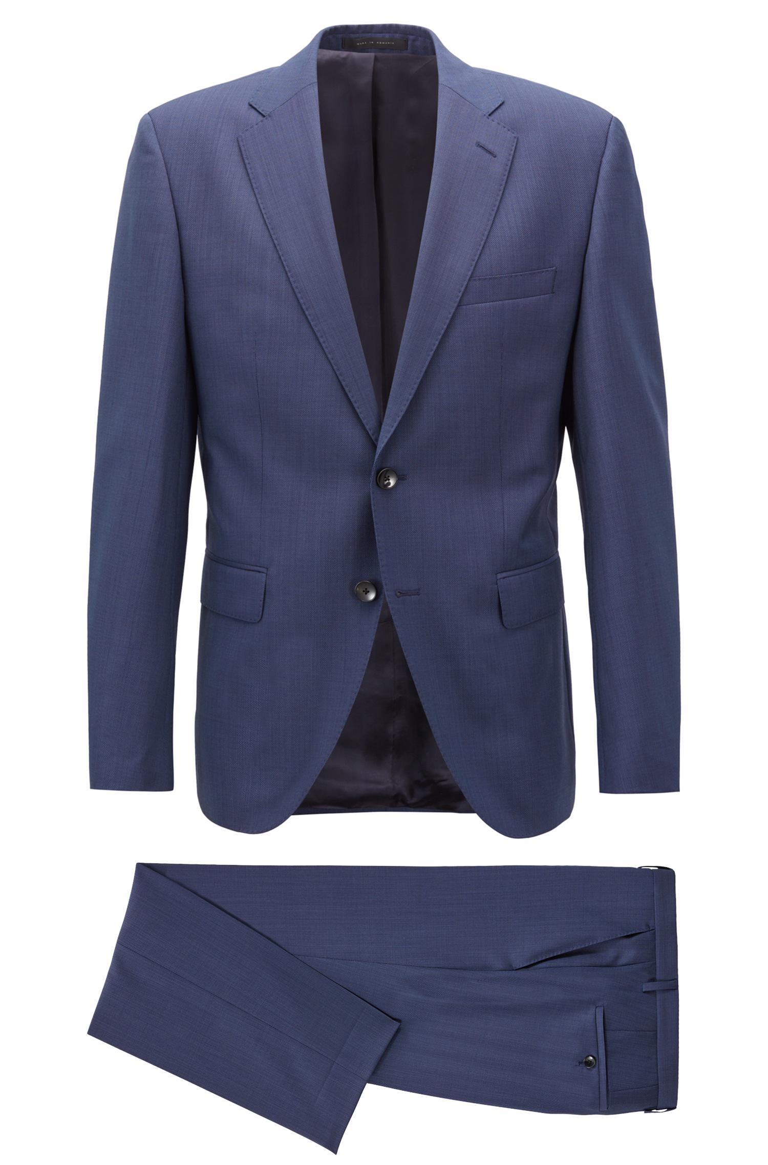 BOSS by HUGO BOSS Regular-fit Suit In Structured Marzotto Wool in Blue for  Men | Lyst