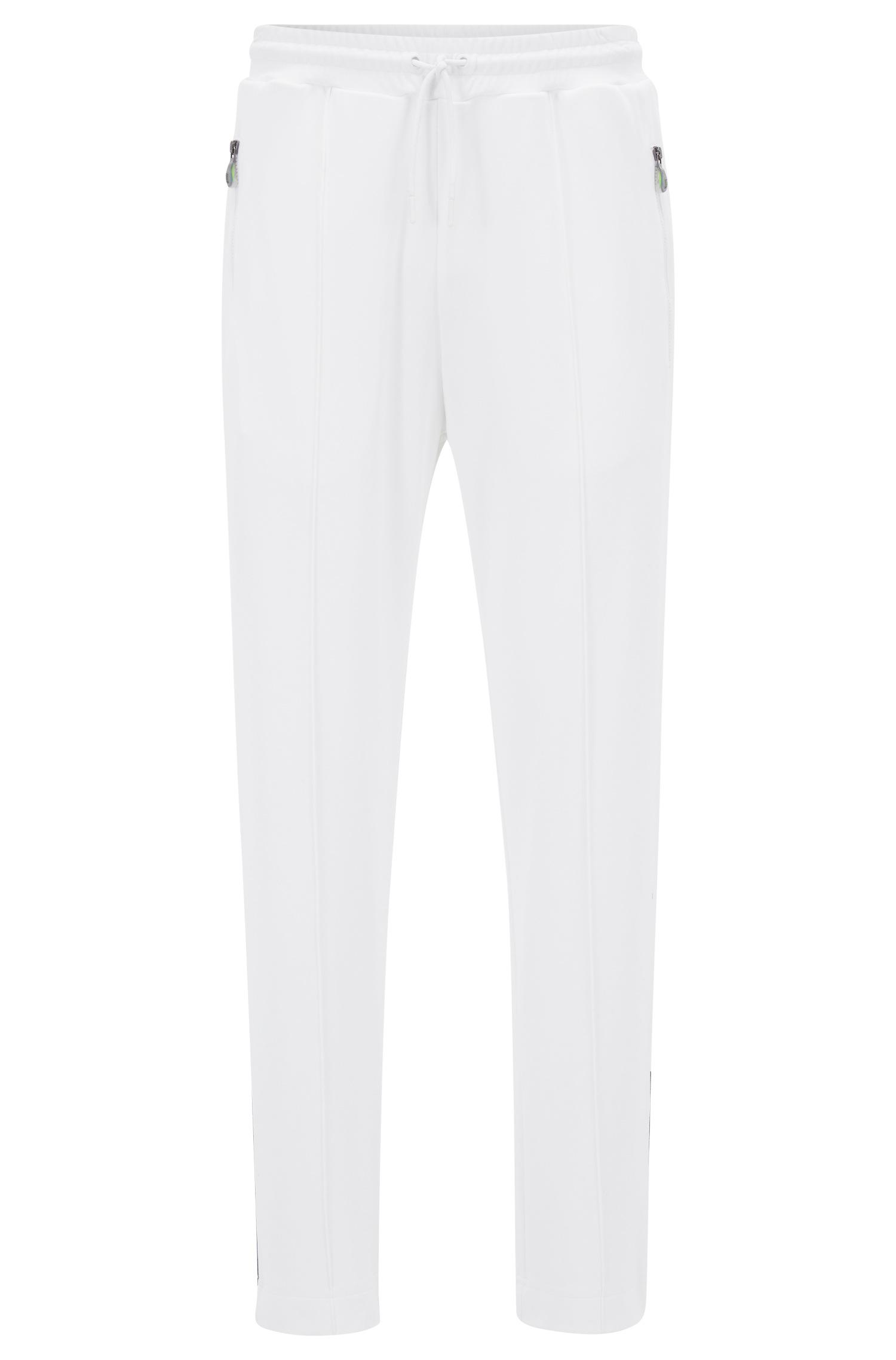 white straight leg joggers