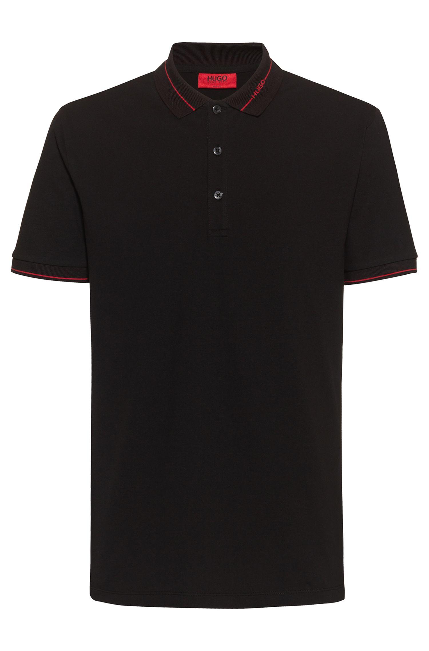 BOSS by Hugo Boss Slim Fit Polo Shirt In Stretch Cotton Piqué in Black ...