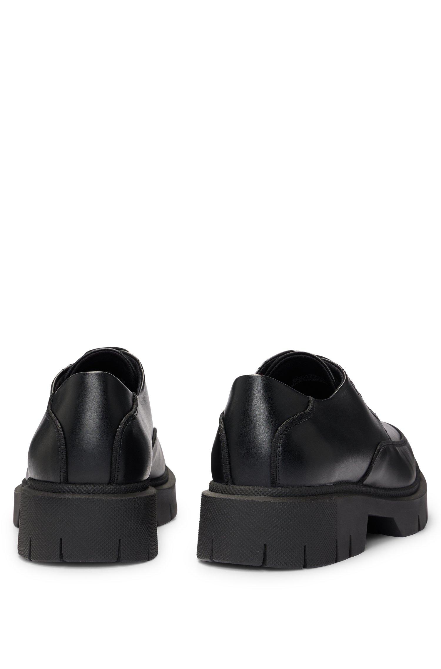 HUGO Double Stitching Derby Shoes Black Polished Leather 9M Chunky Sole hbeu50548550_001_200?wid=1980&  main image 2