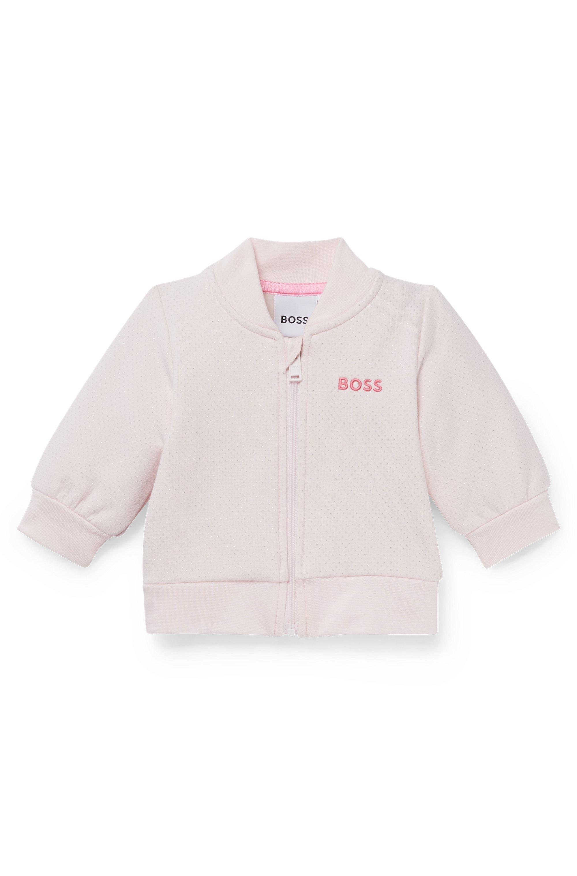 BOSS by HUGO BOSS Baby Cardigan In Cotton-blend Fleece With Embroidered ...