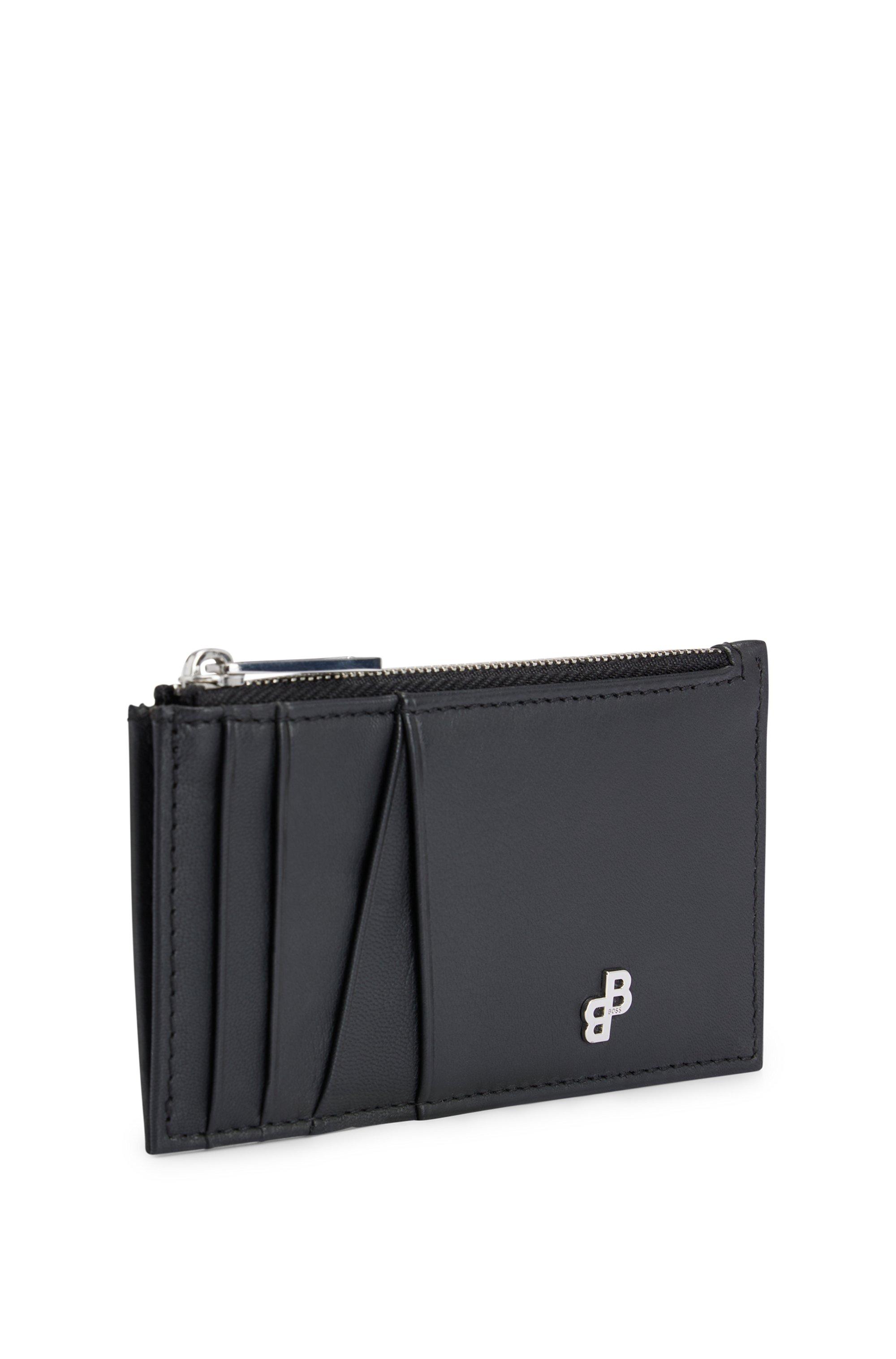 BOSS by HUGO BOSS Matte-leather Card Holder With Zipped Coin Pocket in  Black for Men | Lyst
