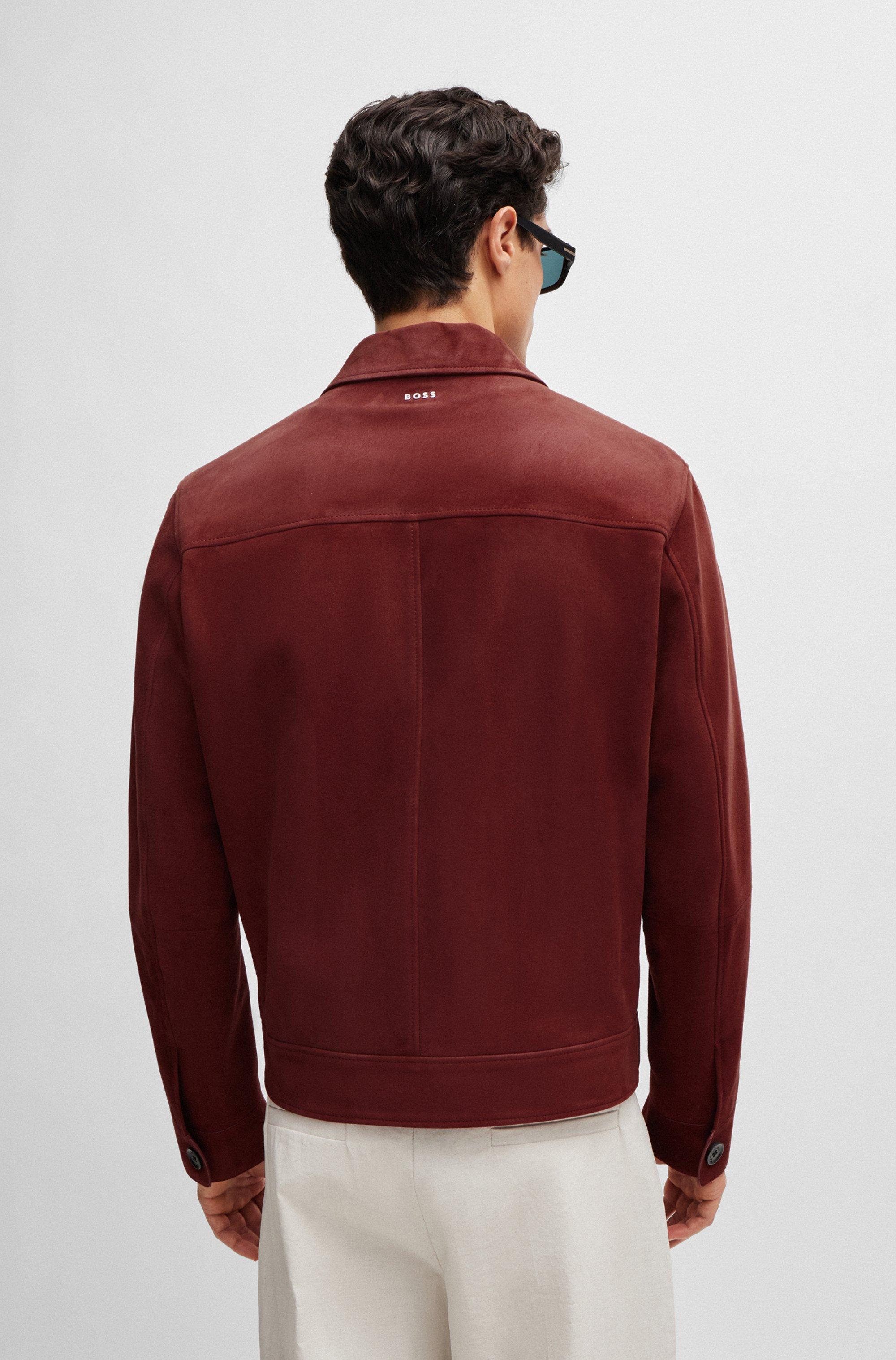Hugo Boss Red Suede BOSS - Regular-fit jacket in nappalan suede - Dark Orange main image 2