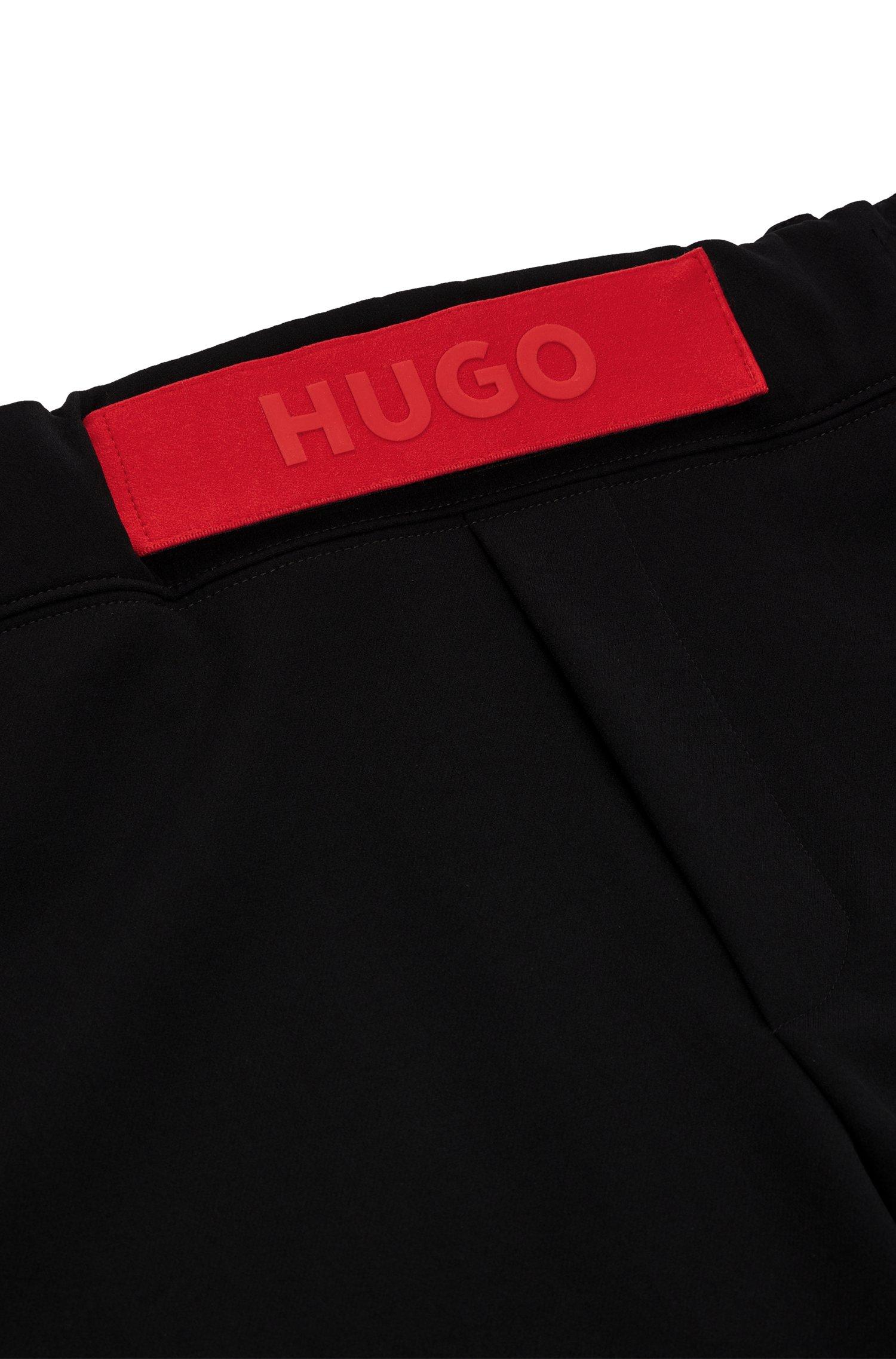 HUGO Relaxed-fit Tracksuit Bottoms With Red Logo Tape in Black for