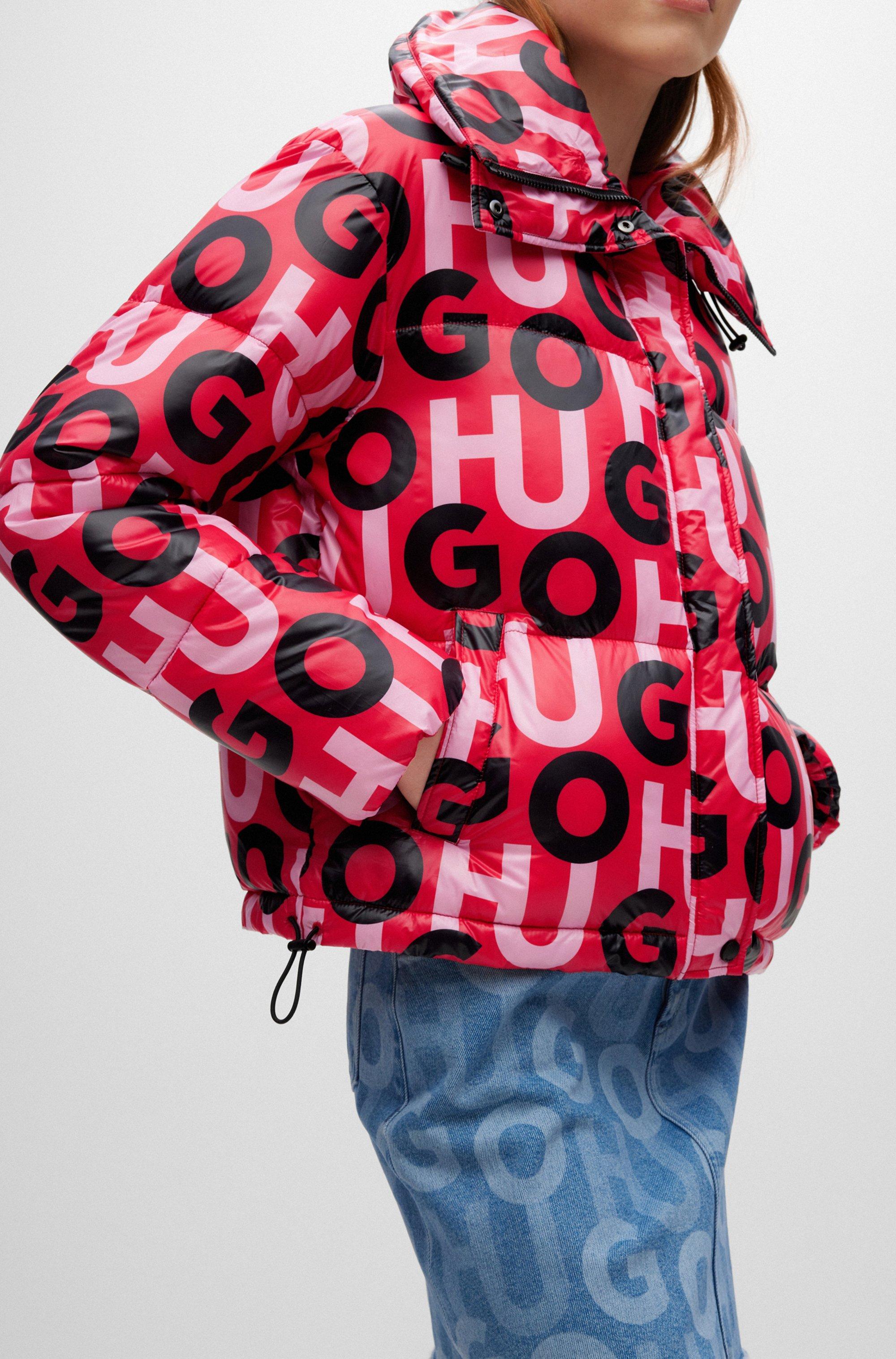 Hugo boss red puffer jacket cheap