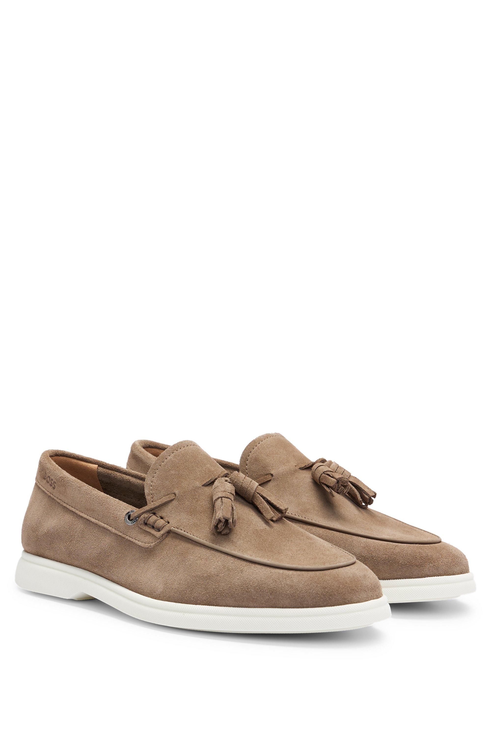 Boss Taupe Suede Slip-On Loafers Amazon.com | BOSS Smooth Suede Slip On Loafers | Loafers  main image 3