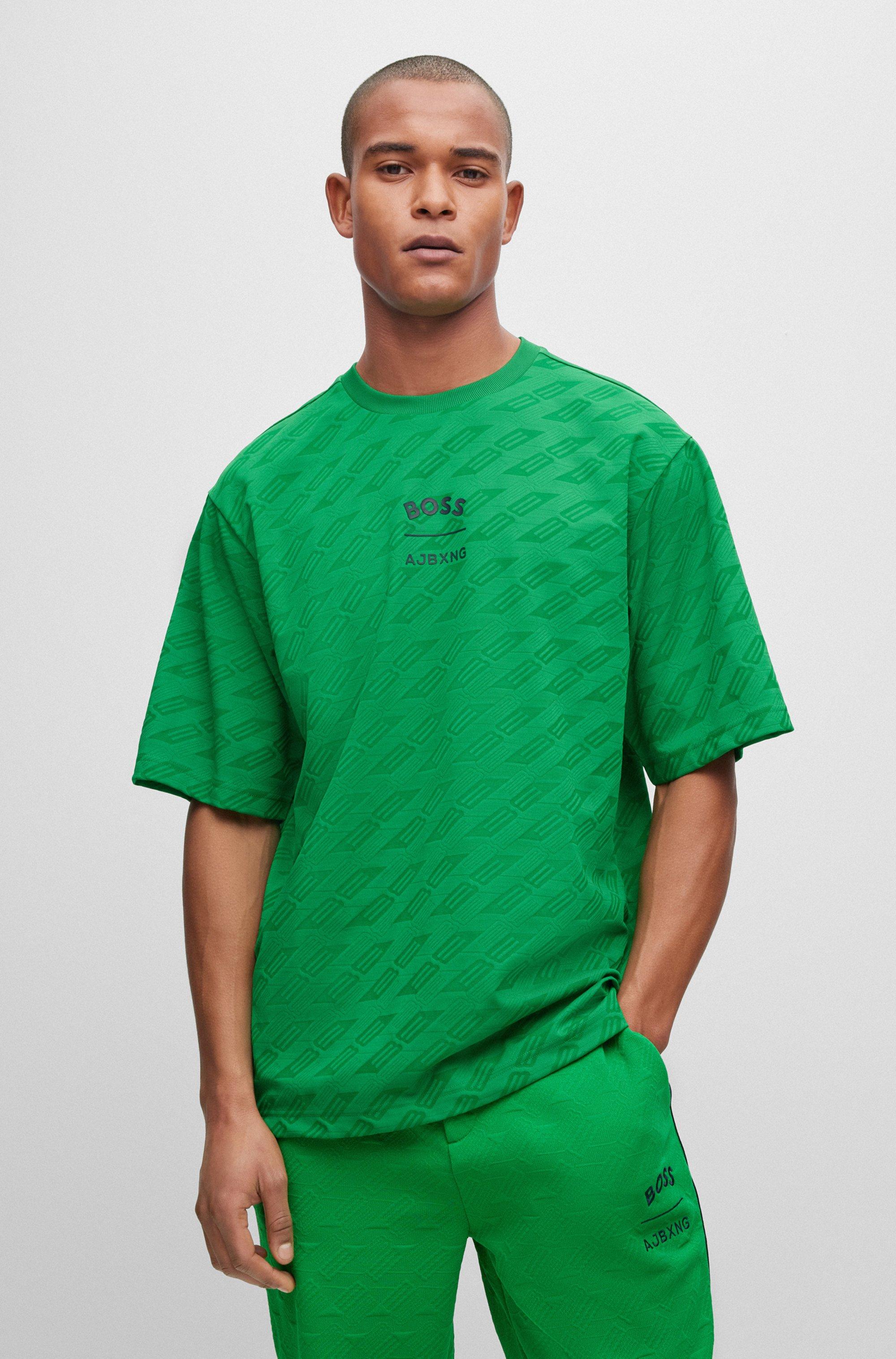 BOSS by HUGO BOSS X Ajbxng Relaxed Fit Logo Print T-shirt in Green for Men  | Lyst