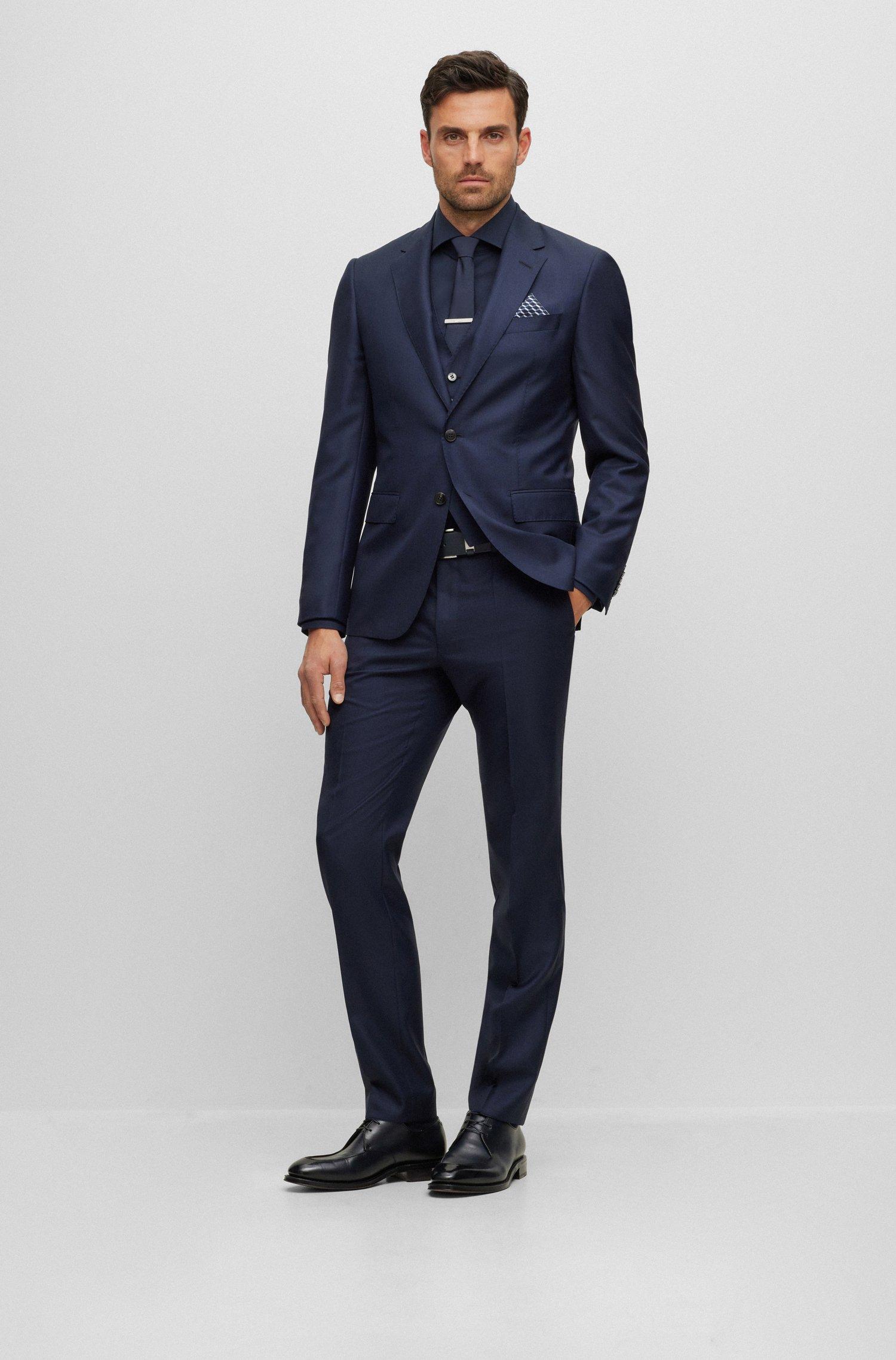 BOSS by HUGO BOSS Three-piece Slim-fit Suit With Check Pattern in Blue for  Men | Lyst Canada