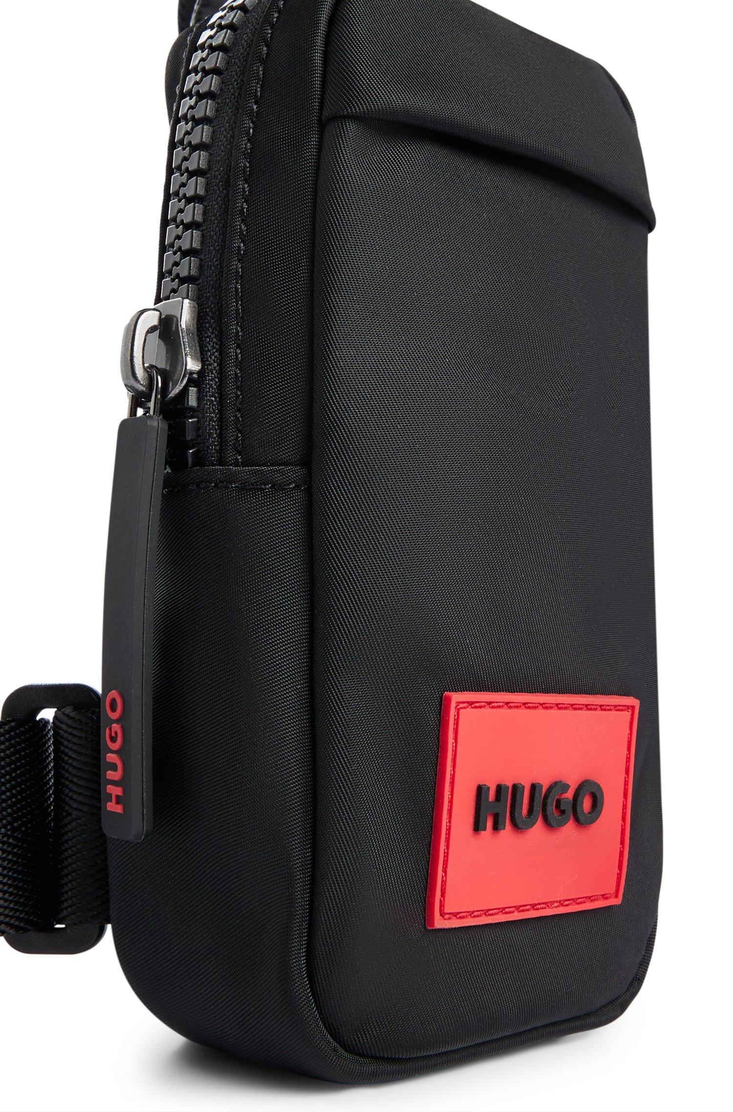 HUGO Reporter Bag With Red Logo Patch in Black for Men | Lyst UK
