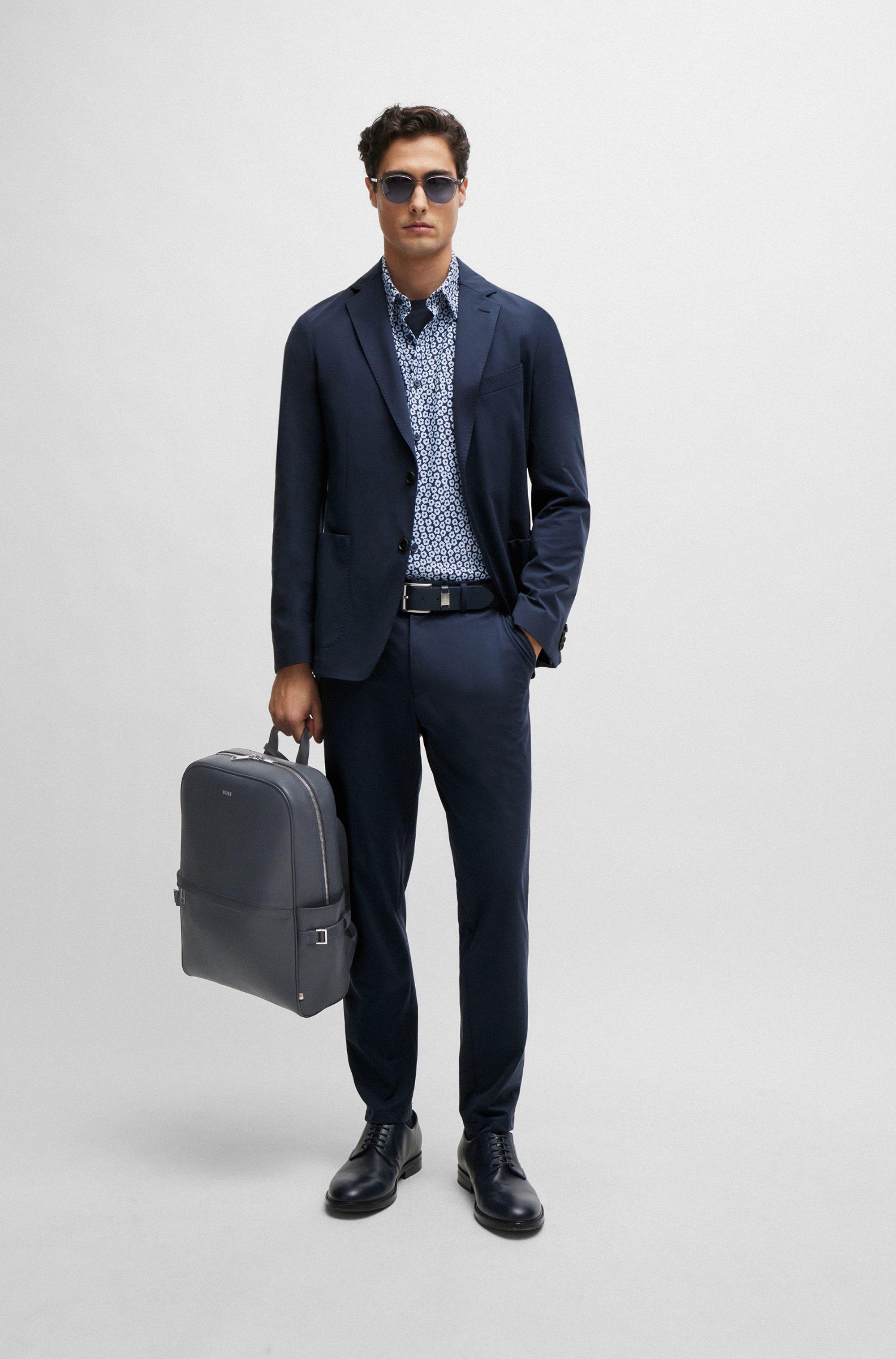 BOSS Backpack With Signature Stripe And Logo Detail in Blue