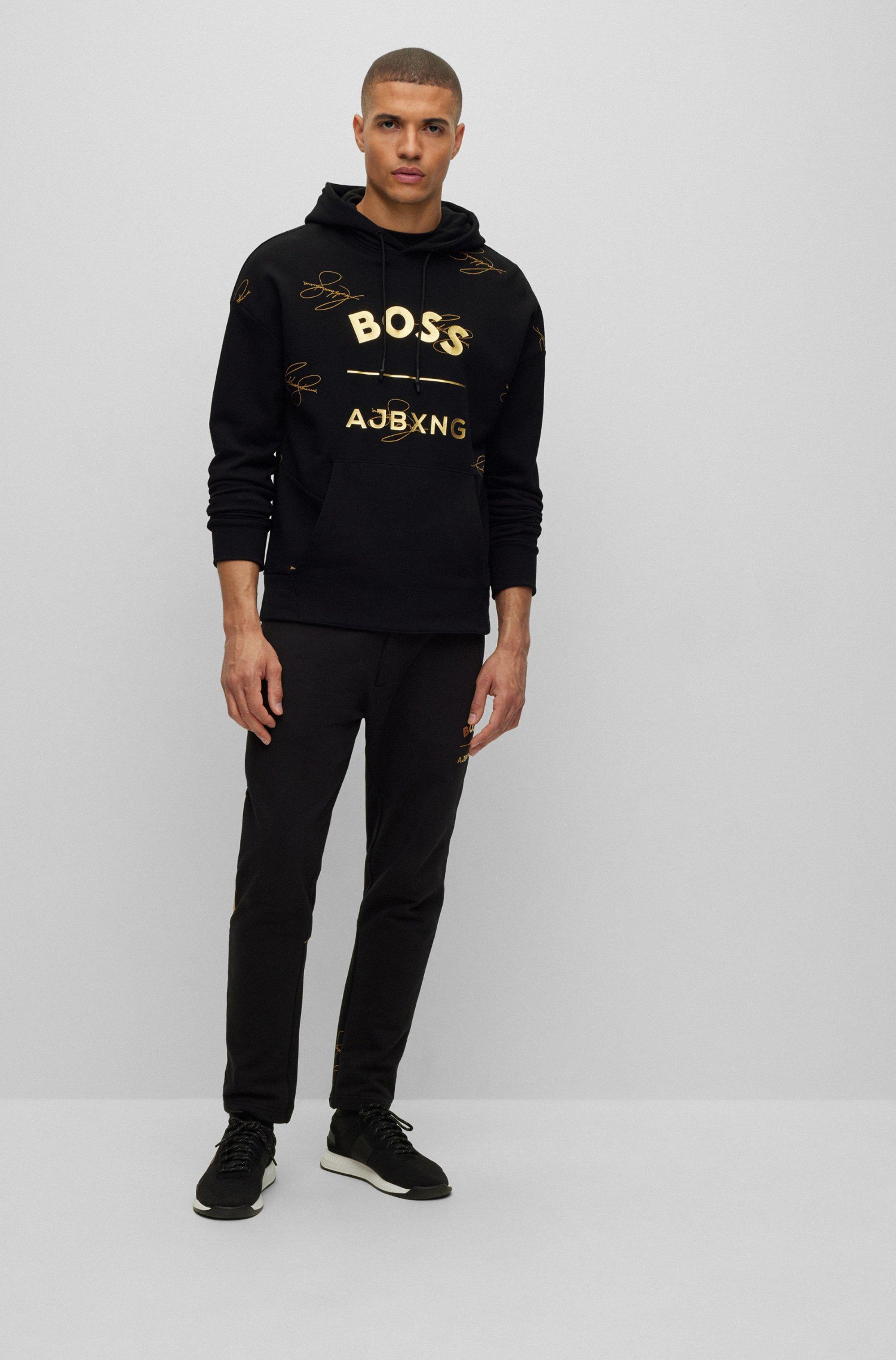 BOSS by HUGO BOSS X Ajbxng Organic-cotton Relaxed-fit Hoodie With  Collaborative Branding in Black for Men | Lyst