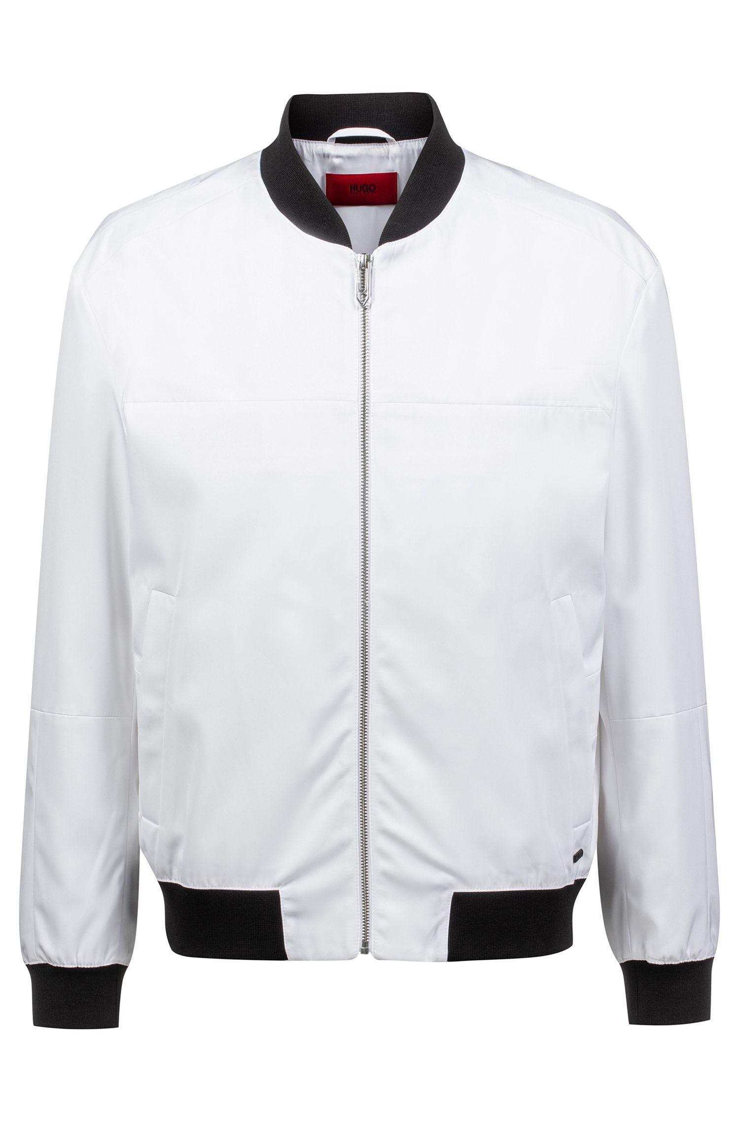 HUGO Synthetic Slim-fit Bomber Jacket With Atom-themed Print in White ...