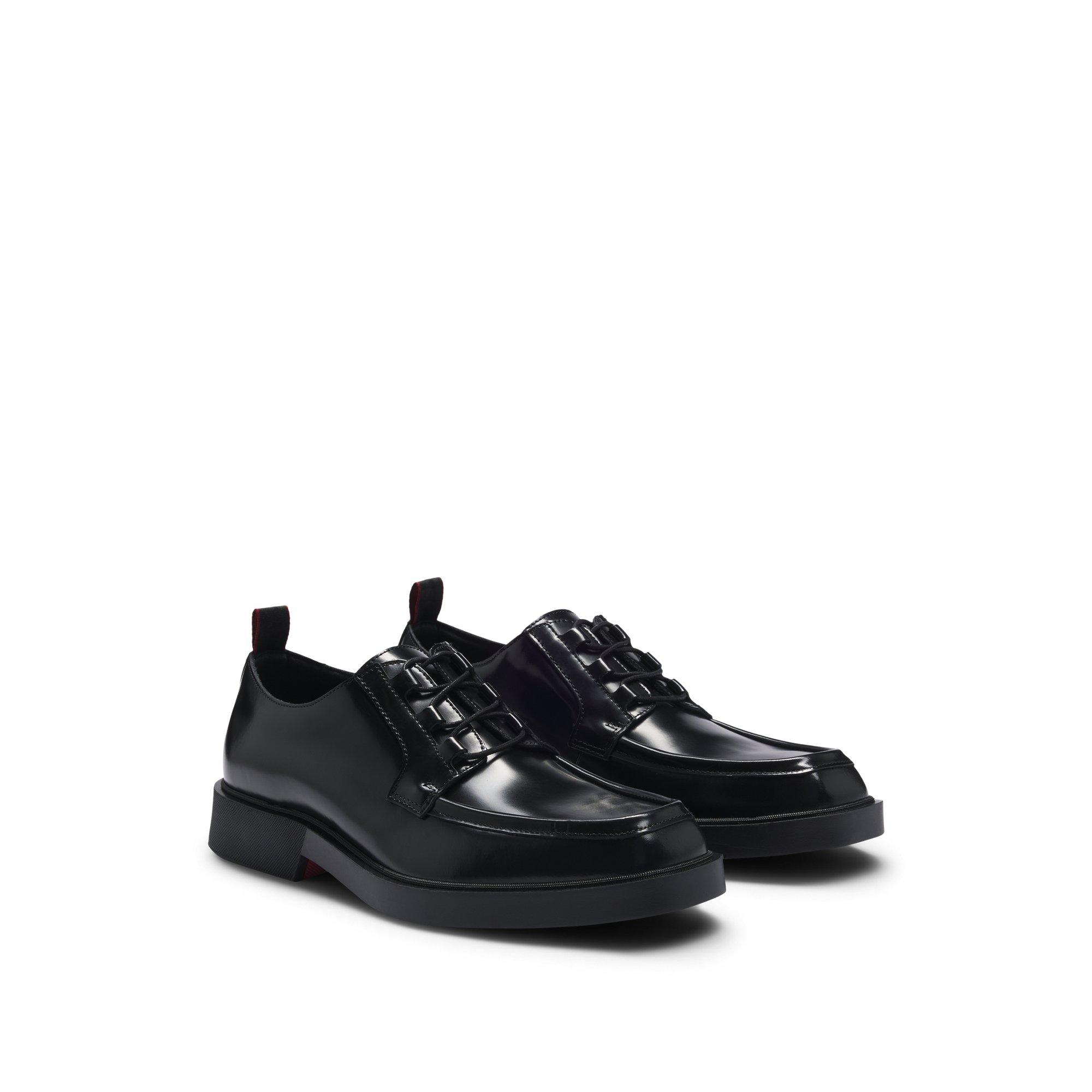 HUGO Square-Toe Derby Shoes in Black for Men | Lyst UK