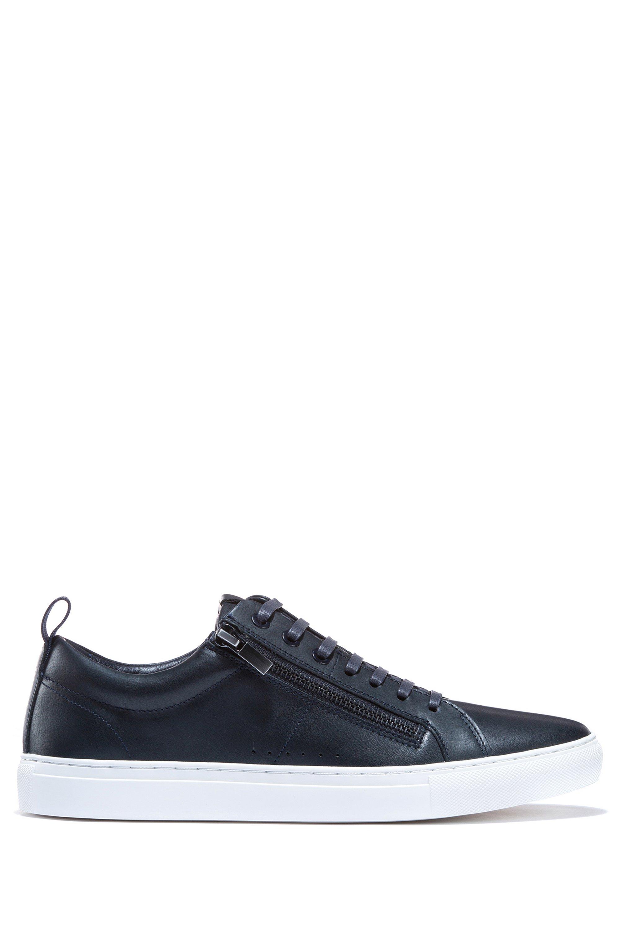 BOSS by HUGO BOSS Low-top Trainers In Nappa Leather With Side Zips- Dark  Blue Men's Sneakers Size 7 for Men | Lyst