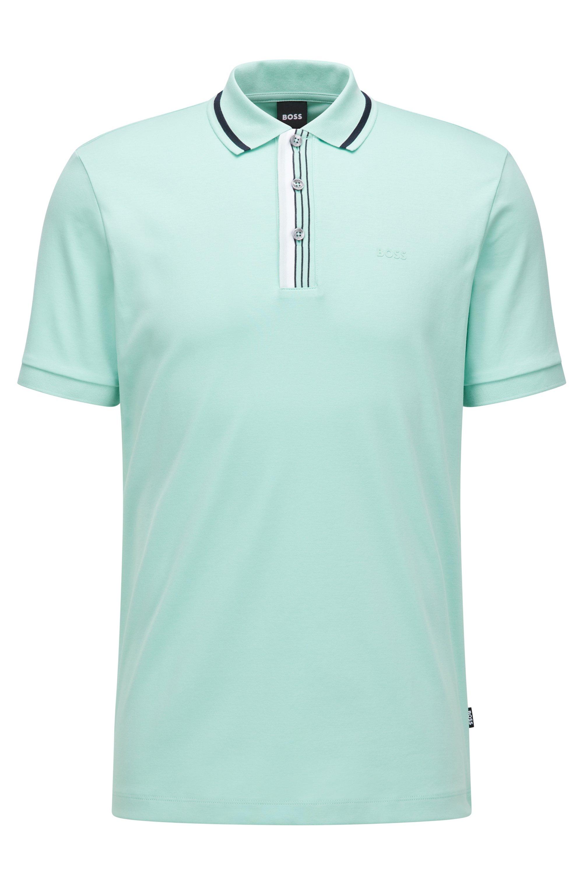 BOSS by HUGO BOSS Interlock-cotton Polo Shirt With Rubberised Logo in Light  Green (Green) for Men | Lyst