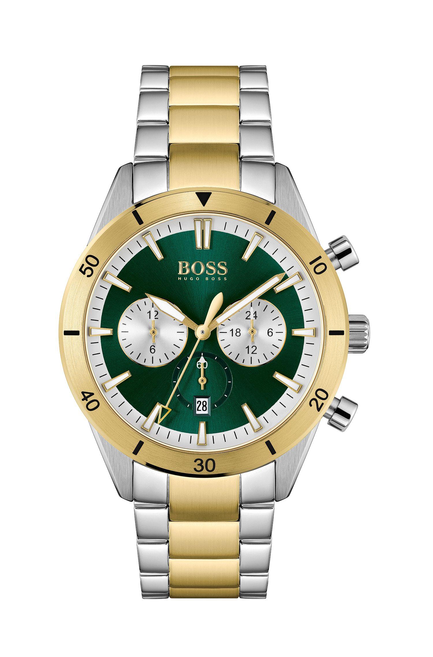 BOSS by HUGO BOSS Uhr aus zweifarbigem Edelstahl mit grünem Zifferblatt für  Herren | Lyst DE