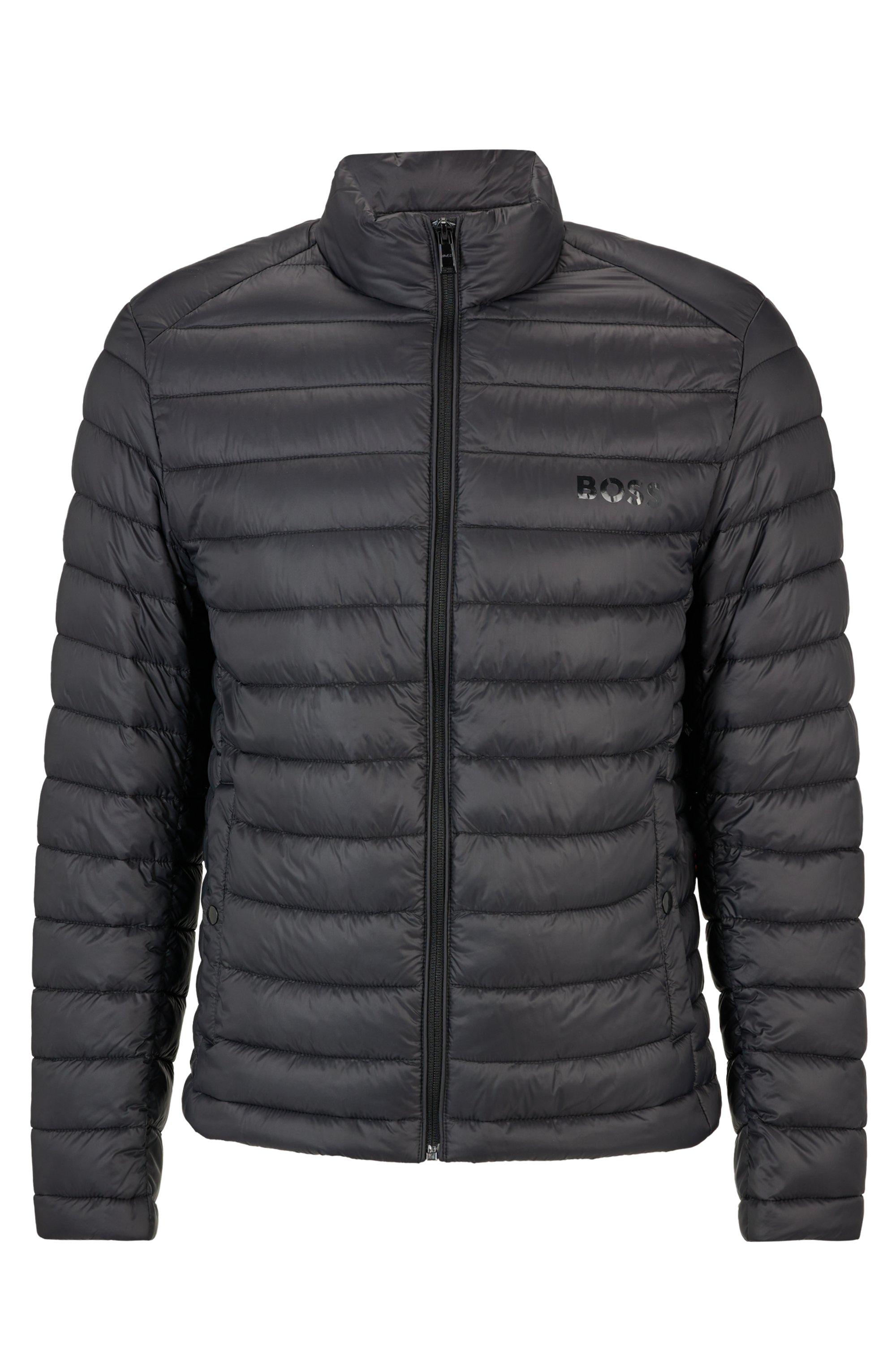 BOSS by HUGO BOSS Water-repellent Padded Jacket With Tonal Logo in Gray for  Men | Lyst