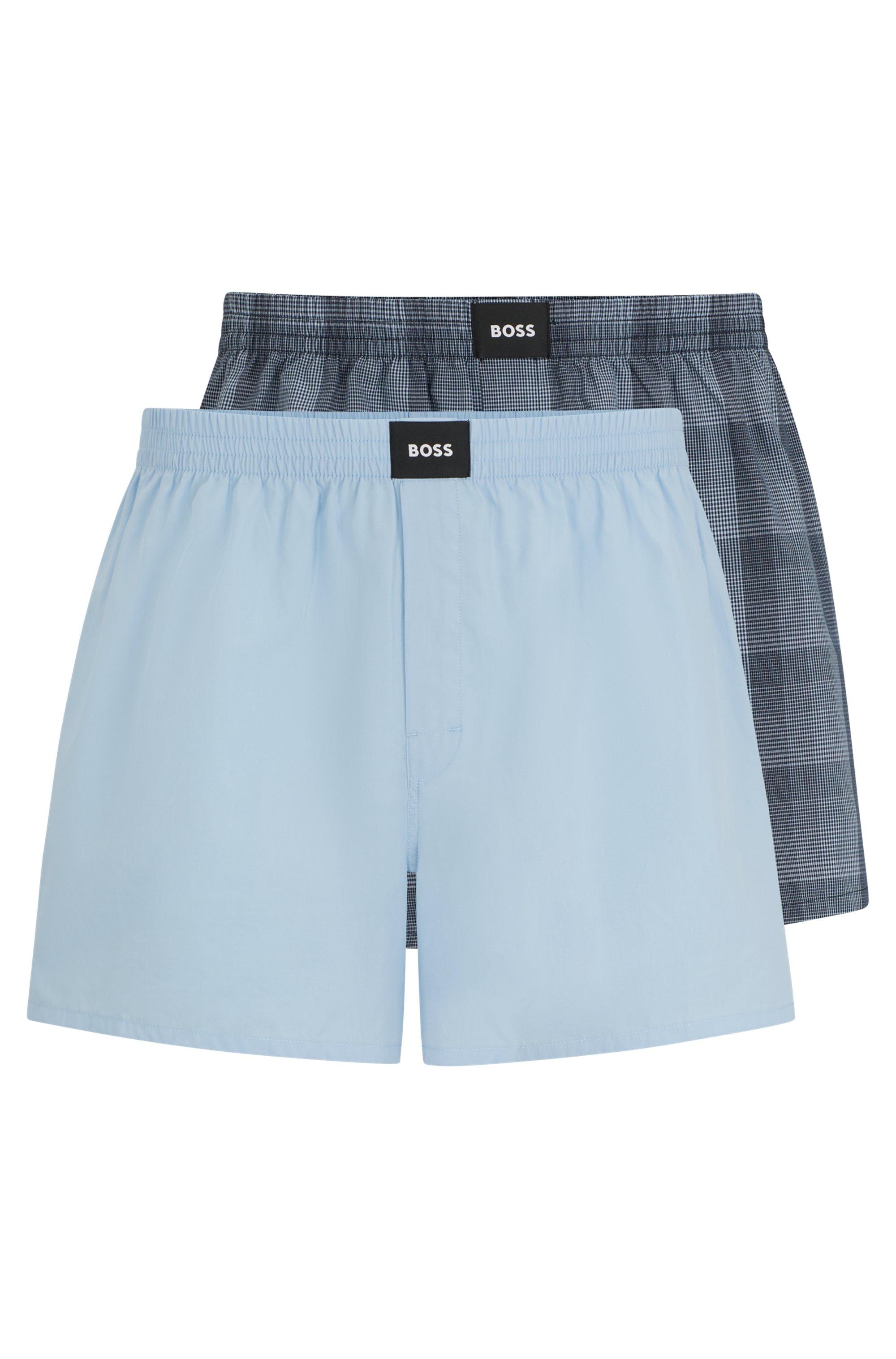 BOSS by HUGO BOSS Pyjama-Shorts aus Baumwoll-Popeline mit Logos im  Zweier-Pack in Blau für Herren | Lyst DE