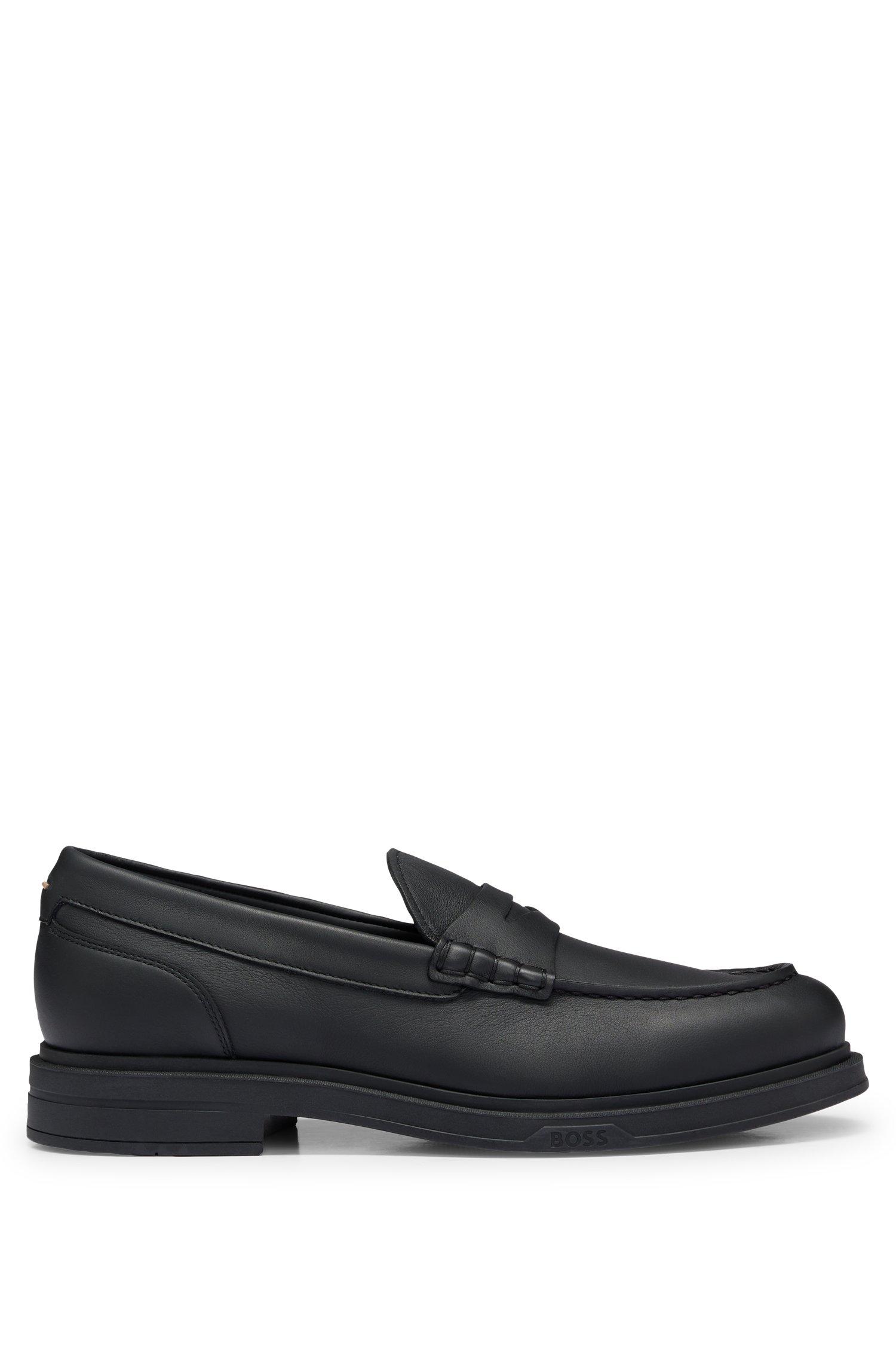 BOSS by HUGO BOSS Italian Leather Loafers With Signaturestripe Detail