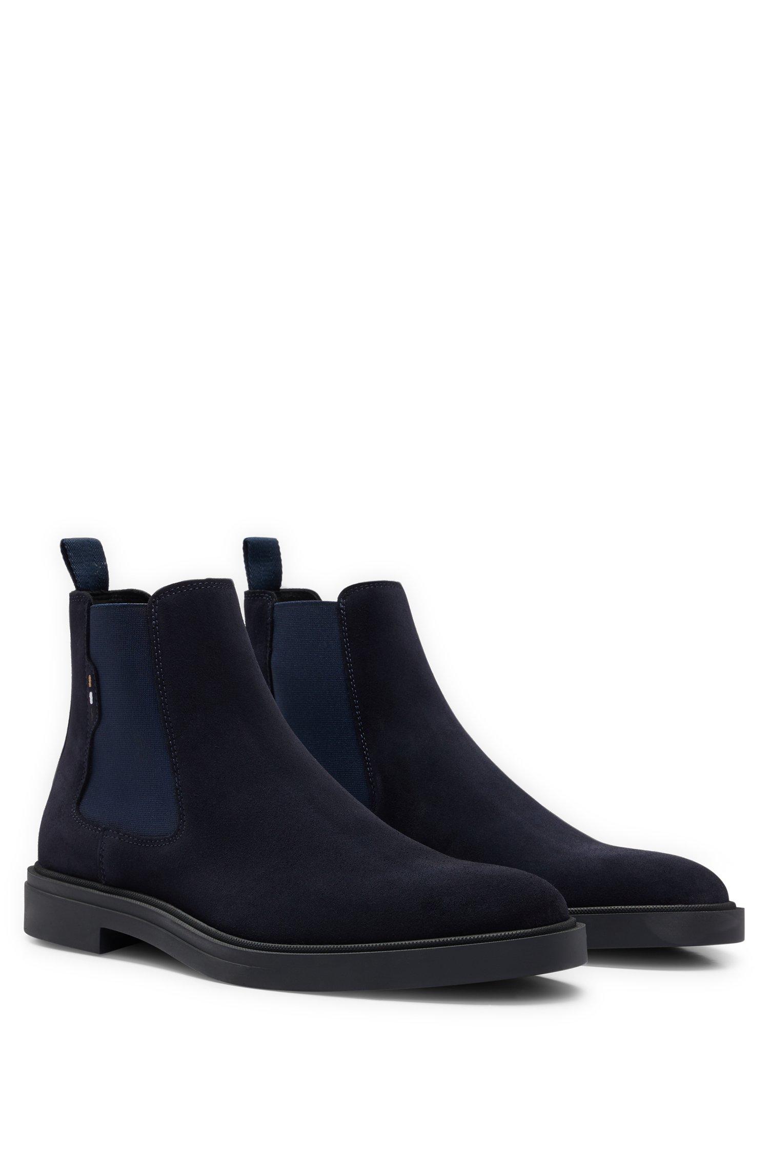 BOSS by HUGO BOSS Suede Chelsea Boots With Signature-stripe Detail in ...
