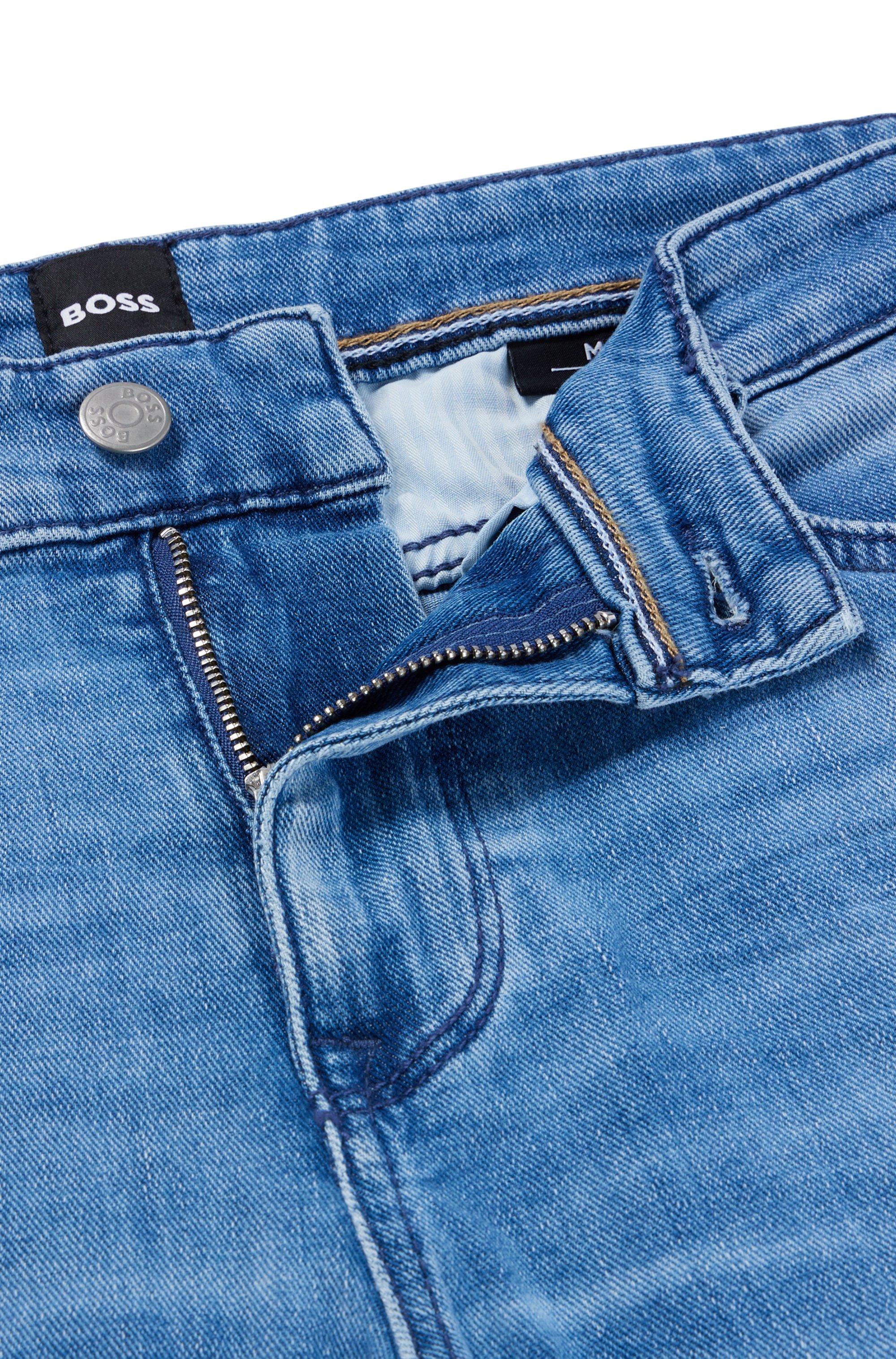BOSS by HUGO BOSS Regular-fit Jeans In Blue Italian Denim in Black for Men  | Lyst