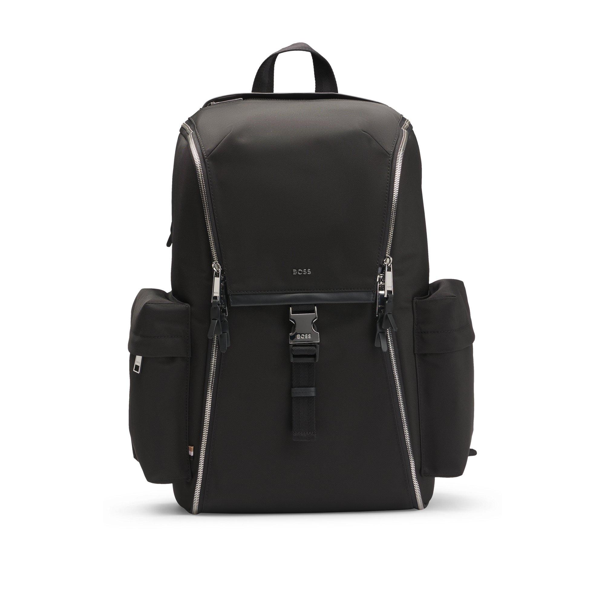 BOSS Multi-Pocket Backpack With Zip Closure And Signature Trims in 