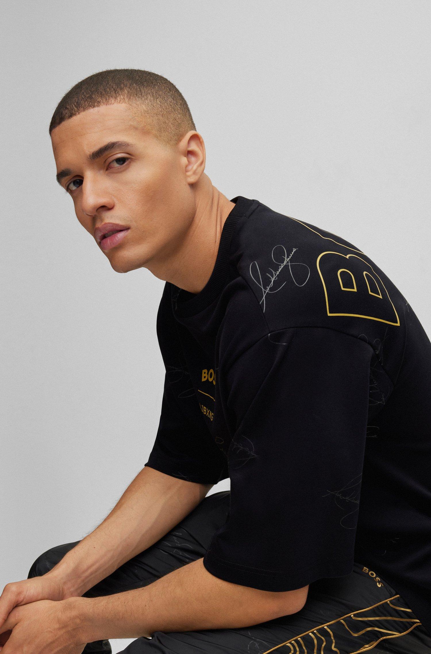 【送料&関税込】Hugo Boss Techno Fabric T-shirt BOSS X Ajbxng Interlock-cotton T-shirt With Collaborative