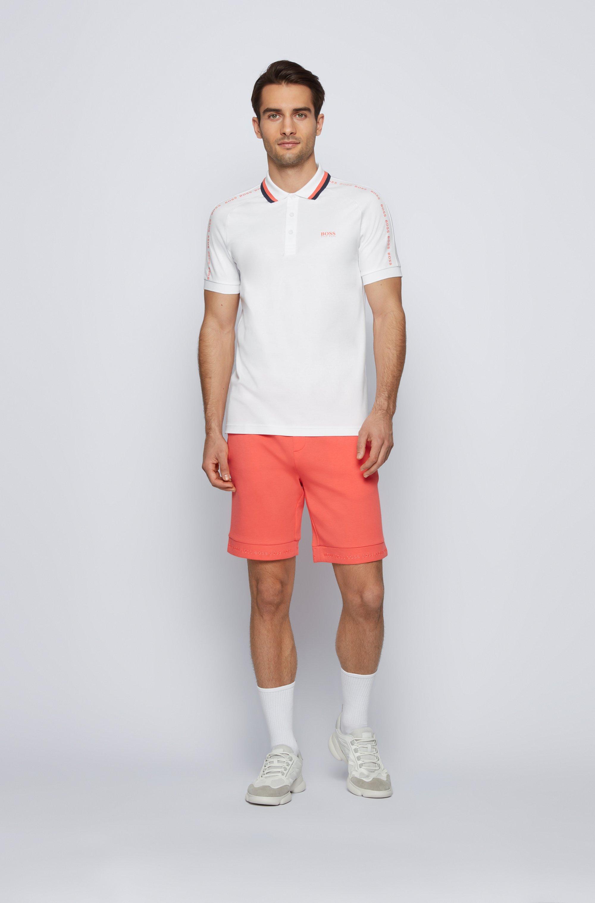 BOSS by HUGO BOSS Slim-fit Polo Shirt In Cotton With Striped Collar in  White for Men | Lyst