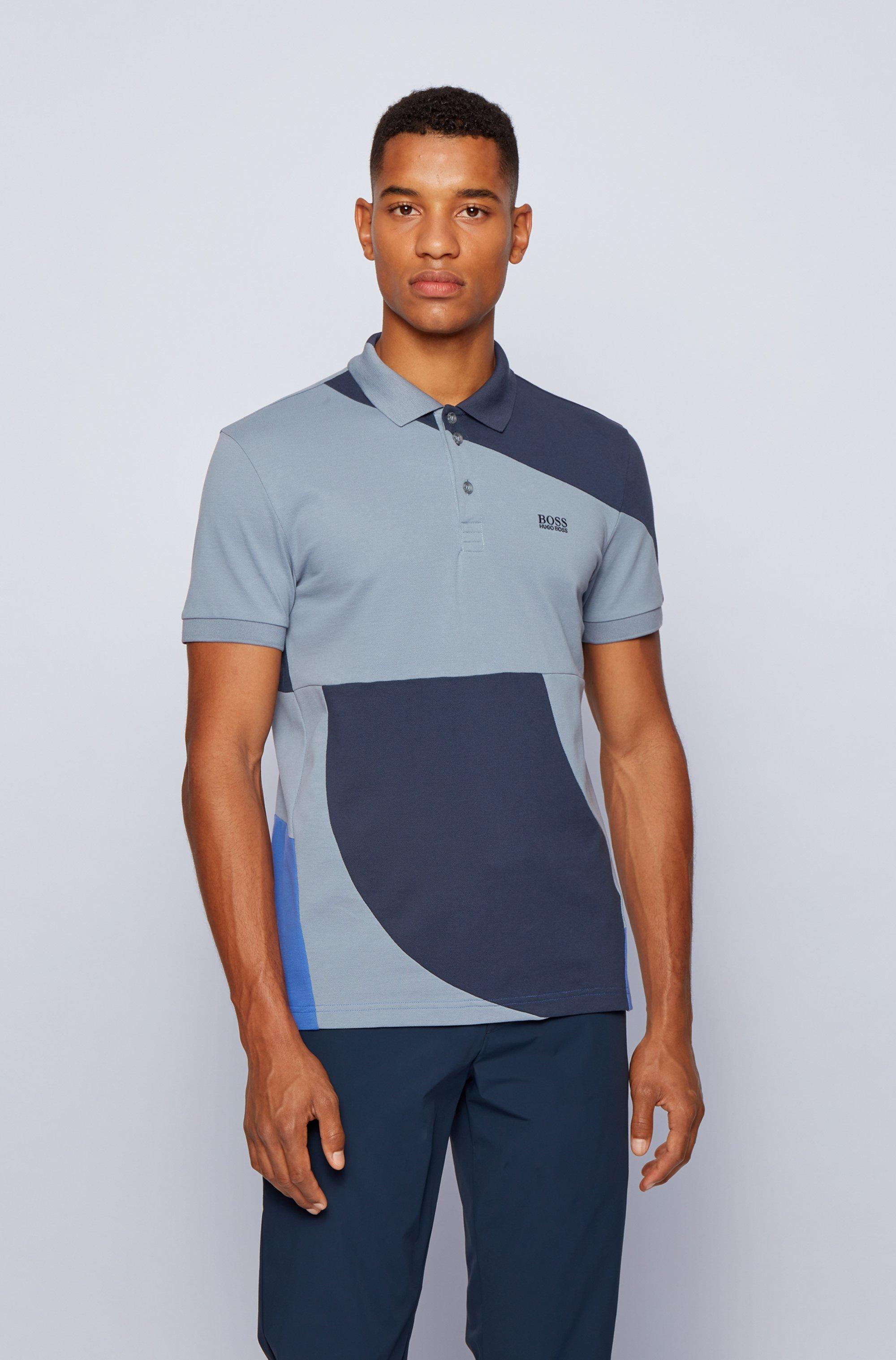 BOSS by HUGO BOSS Color-blocked Polo Shirt In Cotton With Chest Logo- Dark  Blue Men's Polo Shirts Size Xl for Men | Lyst