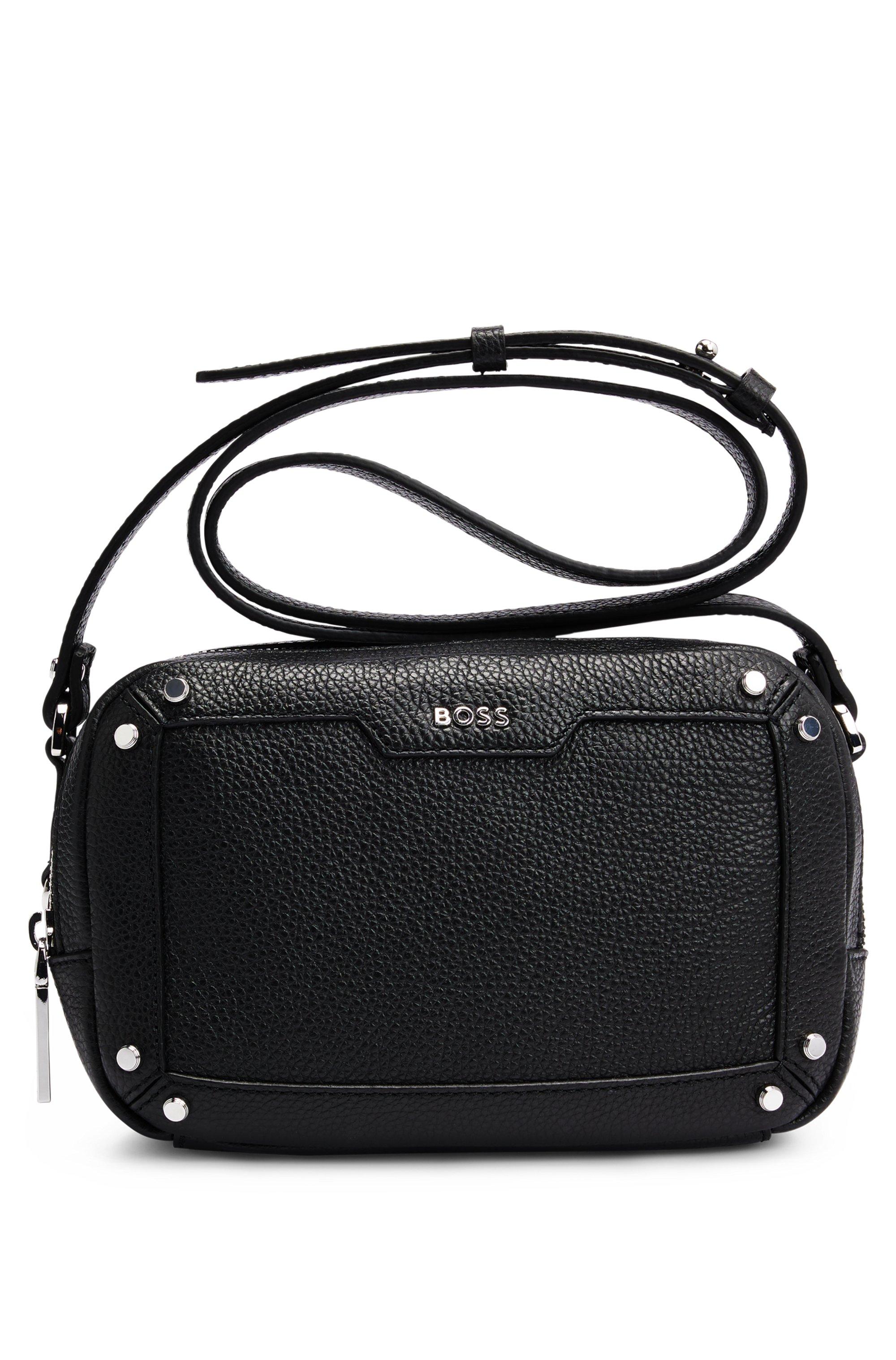 BOSS by HUGO BOSS Grained-leather Crossbody Bag With Branded Hardware in  Black | Lyst
