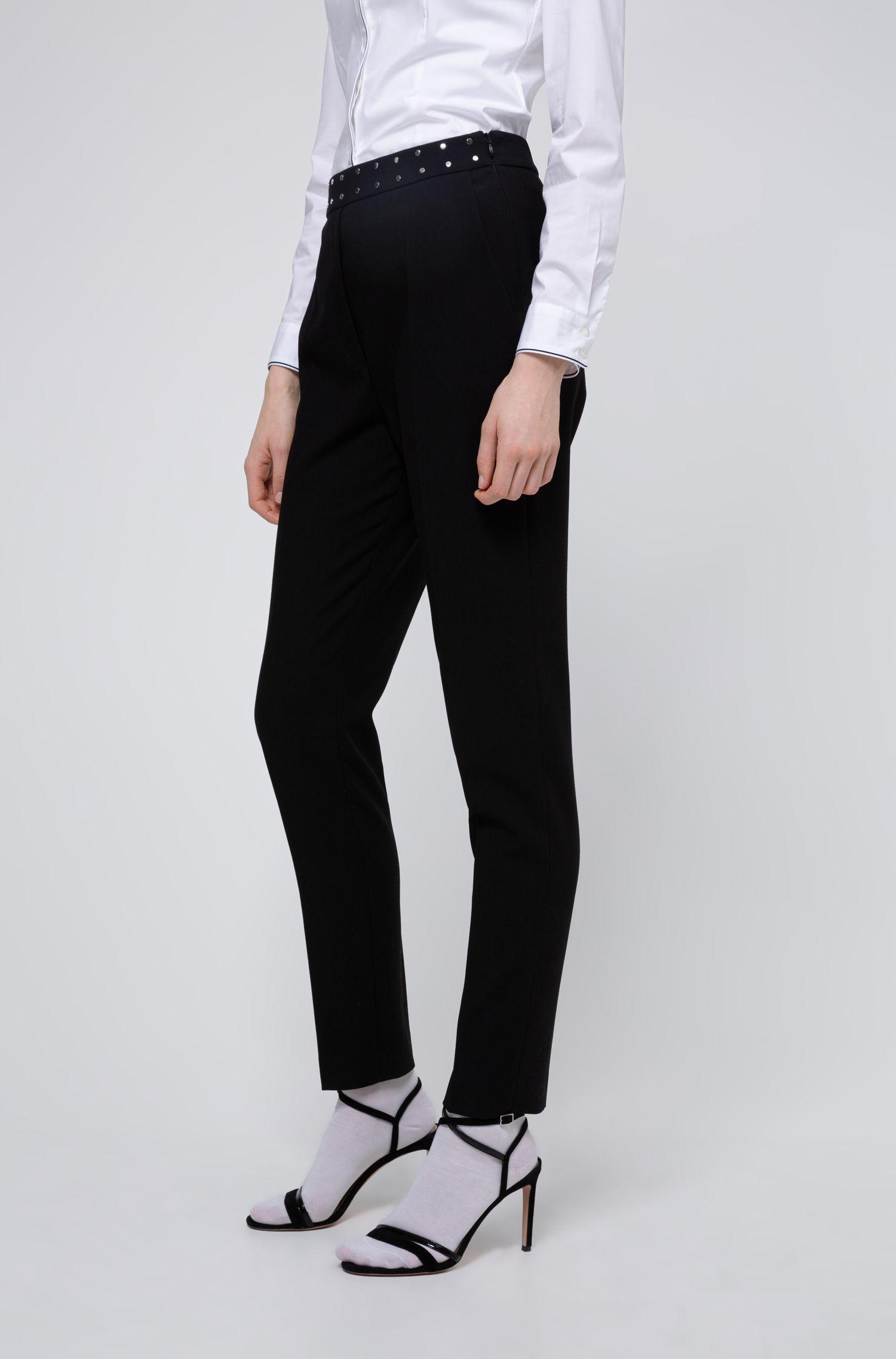BOSS by Hugo Boss Synthetic Regular Fit Pants With Stud Detail