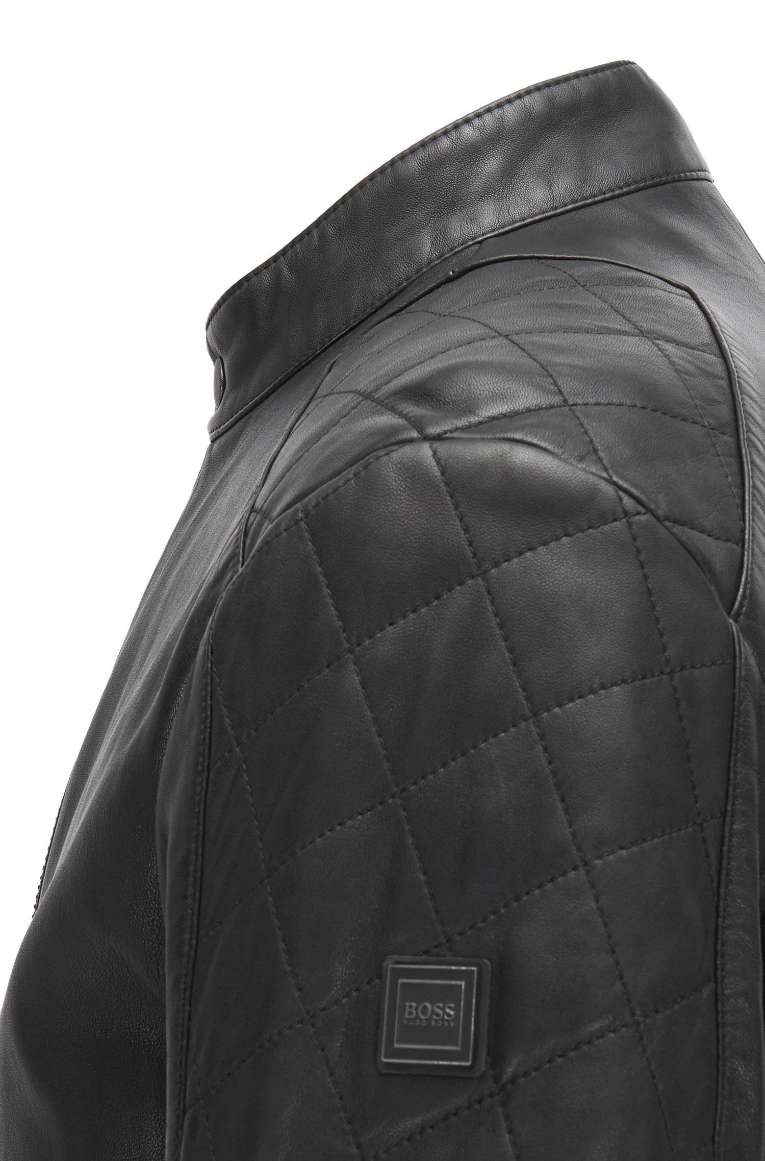 BOSS by HUGO BOSS Sheepskin Leather Jacket | Jeepo in Black for Men - Lyst