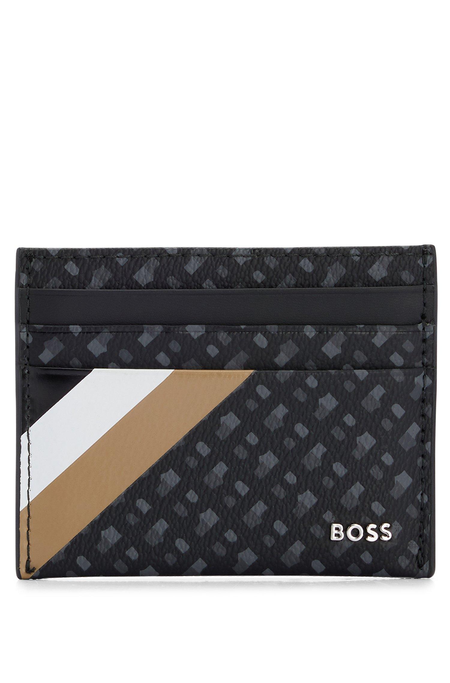 BOSS by HUGO BOSS Card Holder In Monogramprint Italian Fabric With