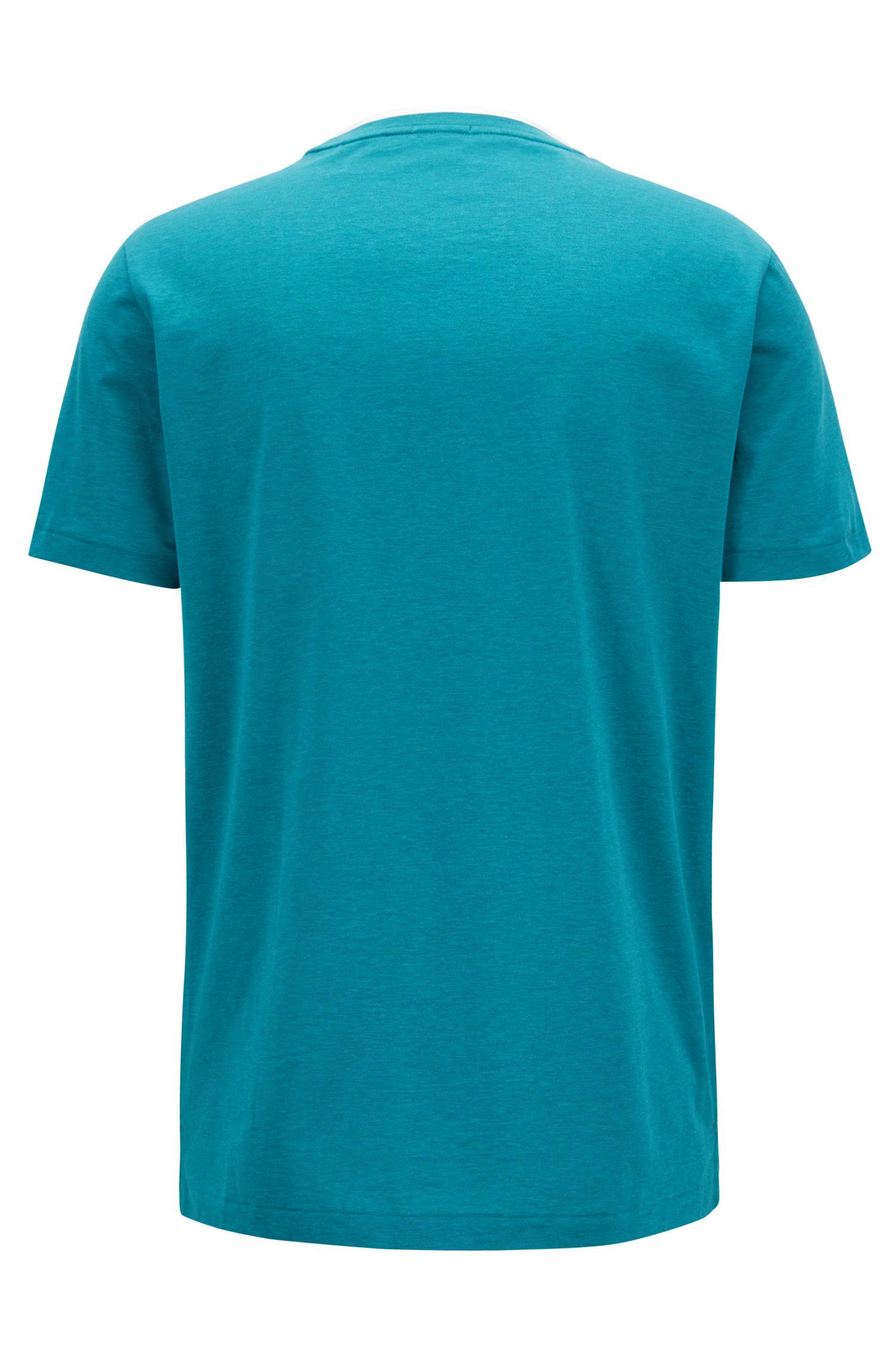 BOSS Double-collar T-shirt In Mercerized Single-jersey Cotton in Green ...