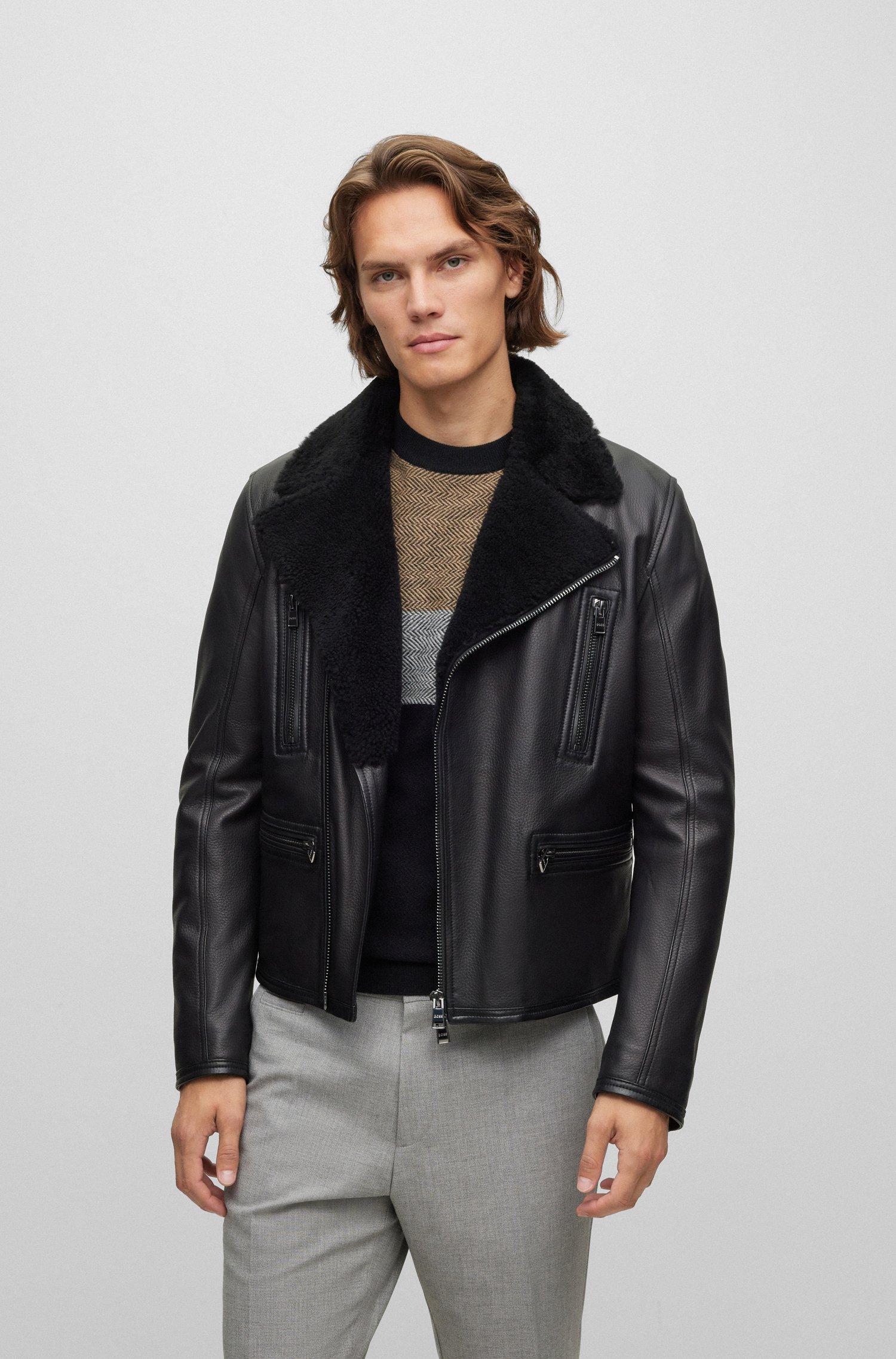 Hugo boss sheepskin jacket hotsell