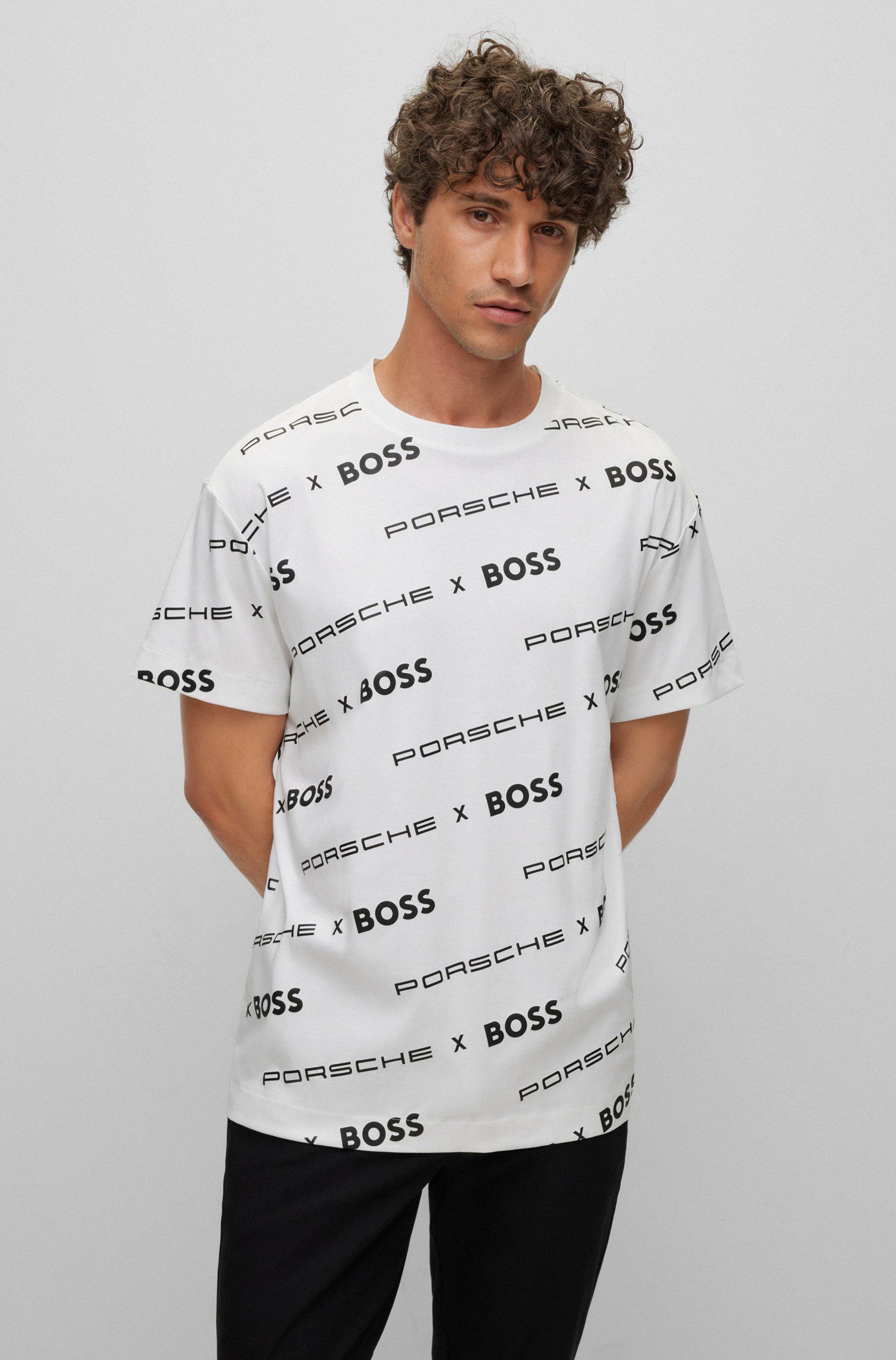 BOSS by HUGO BOSS Porsche X Boss Patterned Sweatshirt In Interlock Cotton  in White for Men | Lyst