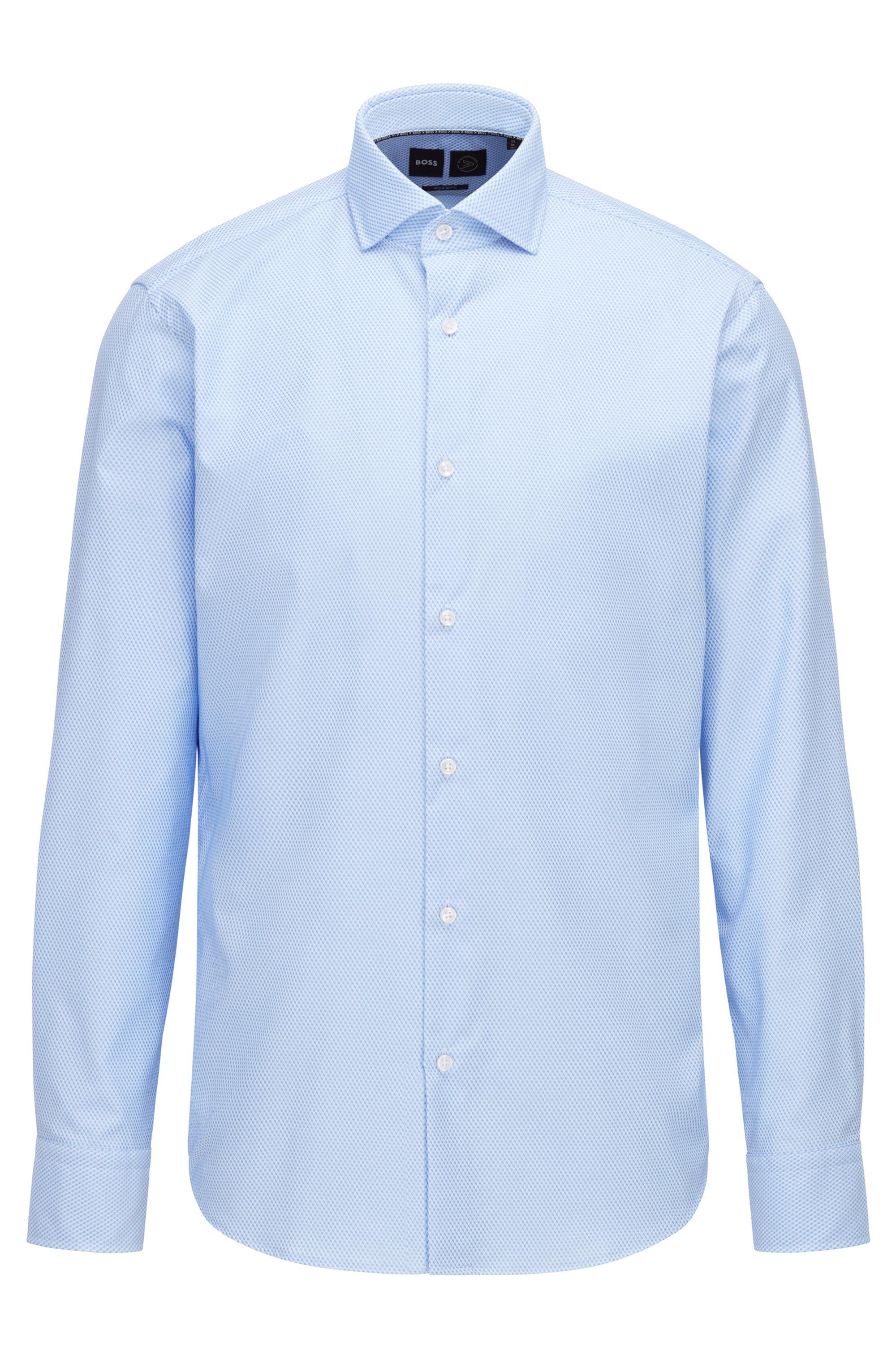 BOSS by HUGO BOSS Regular-fit Shirt In Structured Performance-stretch  Fabric in Light Blue (Blue) for Men | Lyst