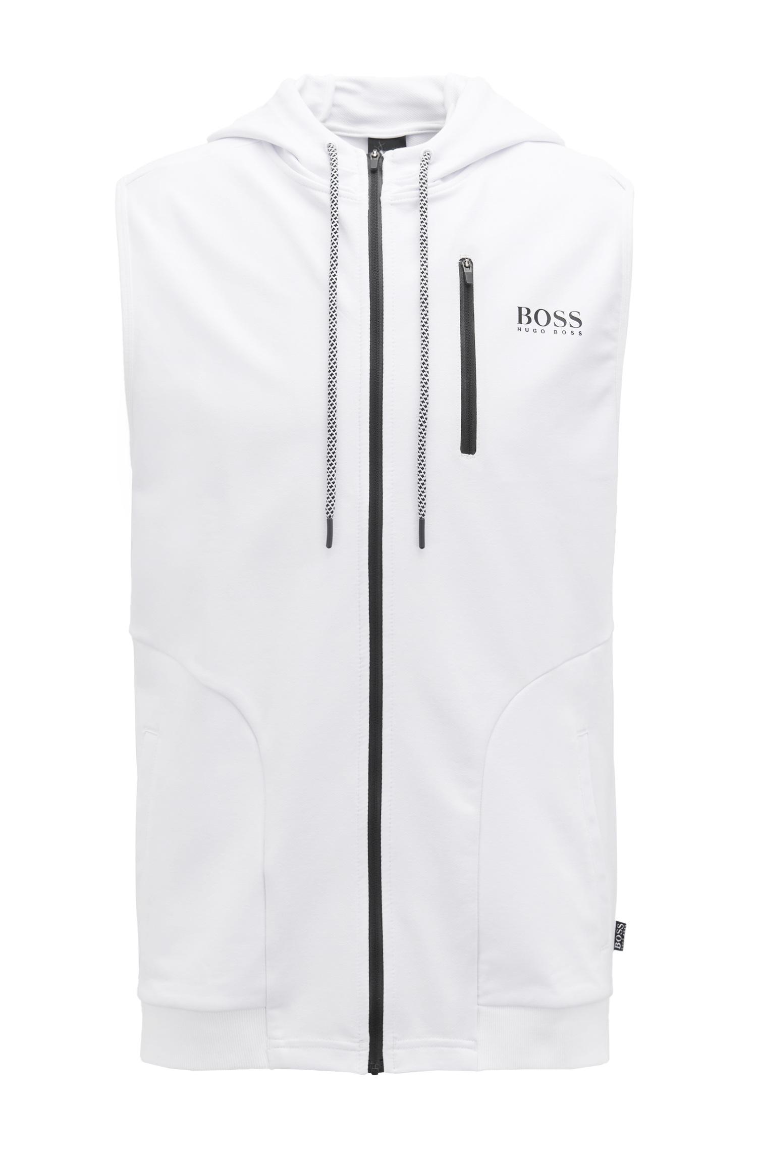 BOSS by HUGO BOSS Cotton Hooded Beach Jacket In Stretch French Terry in  White for Men | Lyst