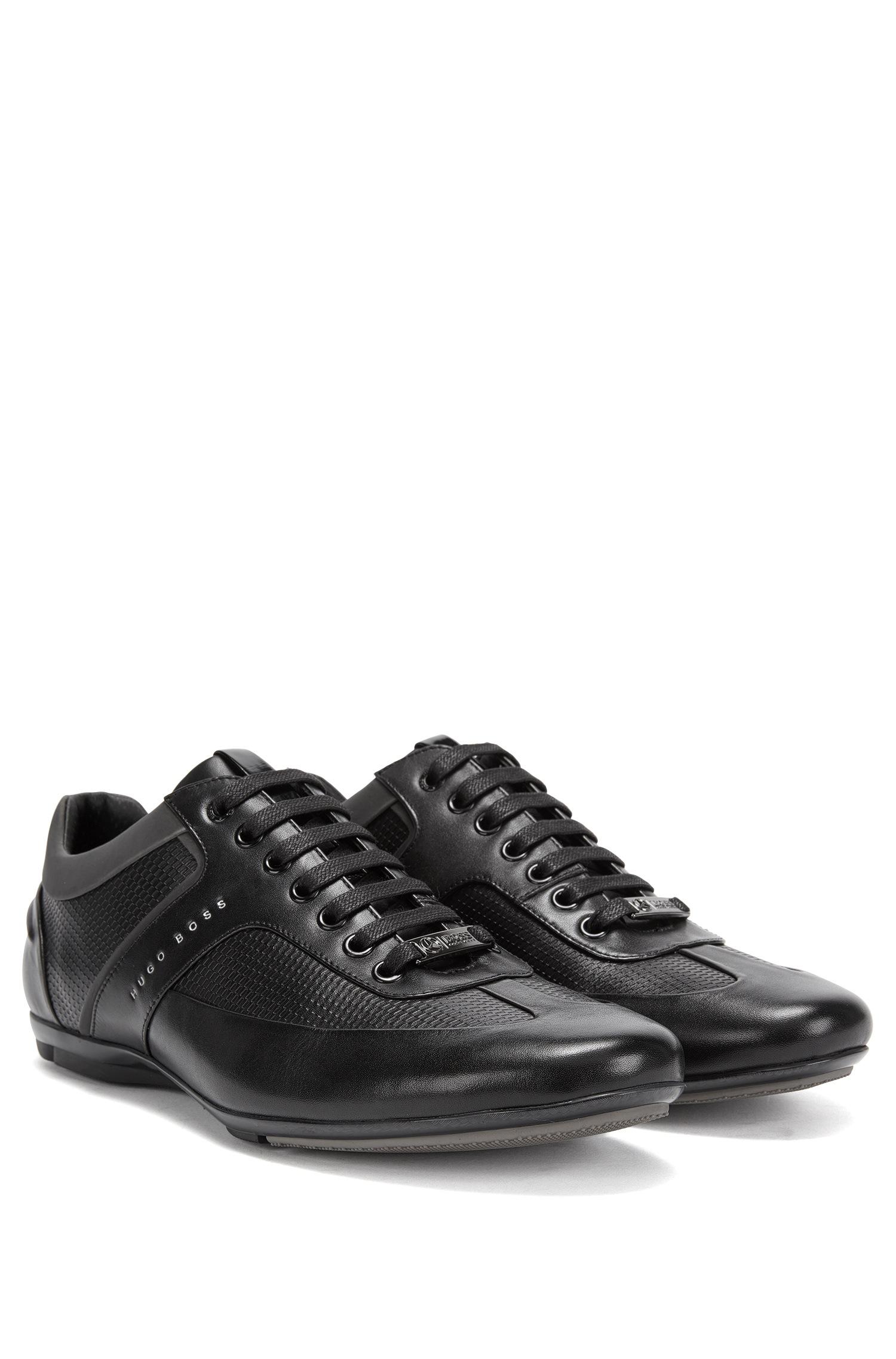 BOSS Mercedes-benz Leather Sneaker | Sporty Lowp Itmb in Black for Men ...