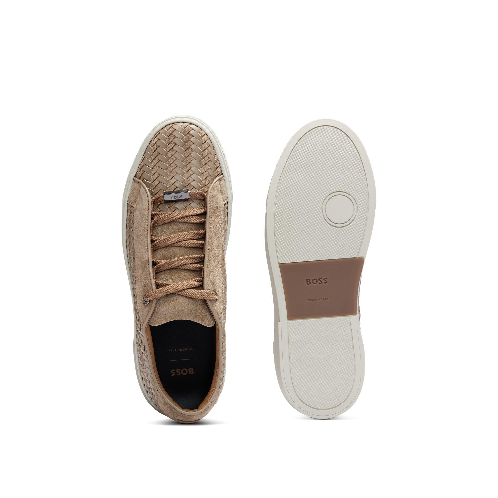 BOSS Gary Italian-Made Woven Trainers in Natural for Men | Lyst Canada