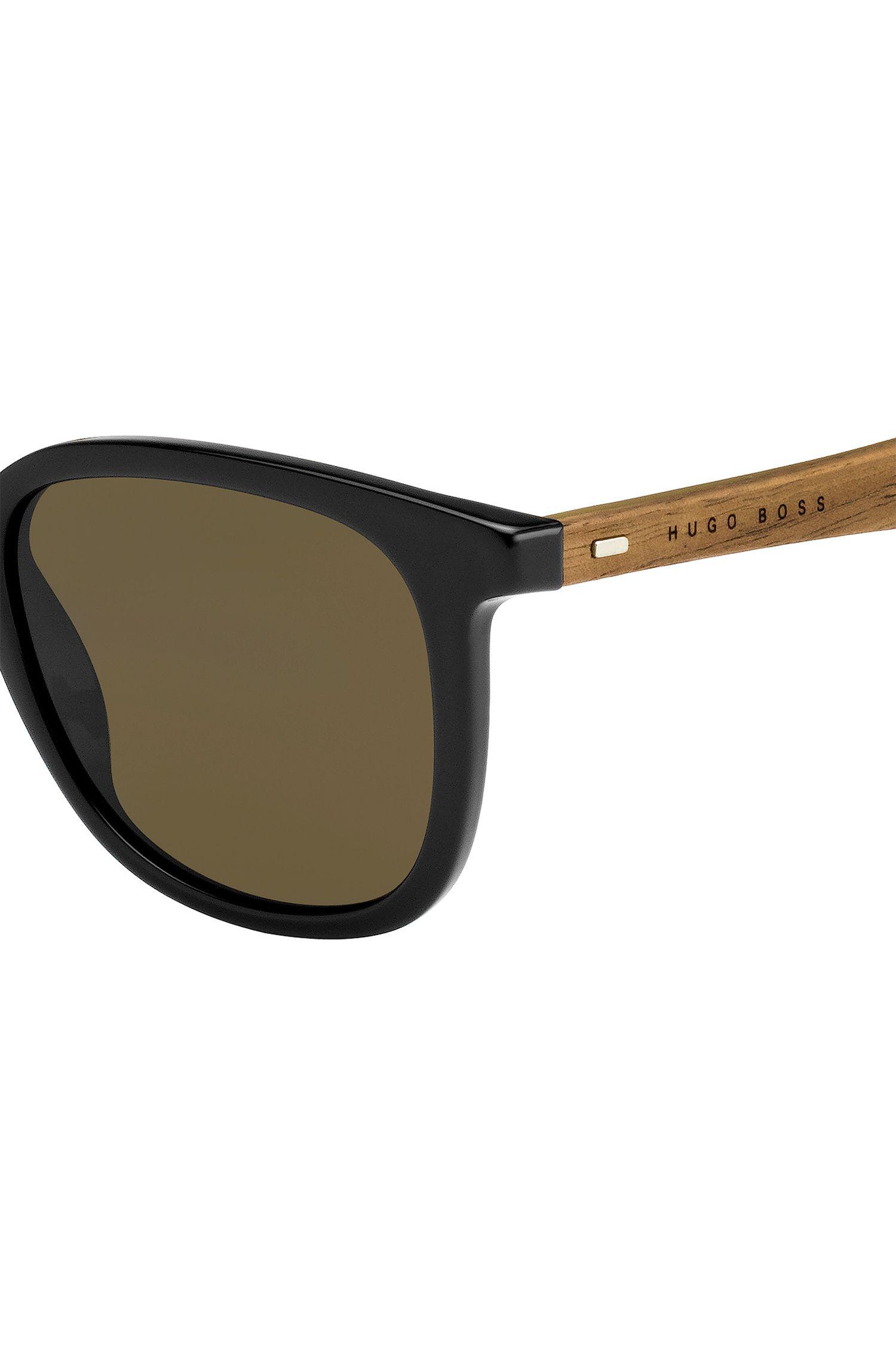 BOSS by HUGO BOSS Rubber Wood Acetate Round Sunglasses | 0843s for Men |  Lyst