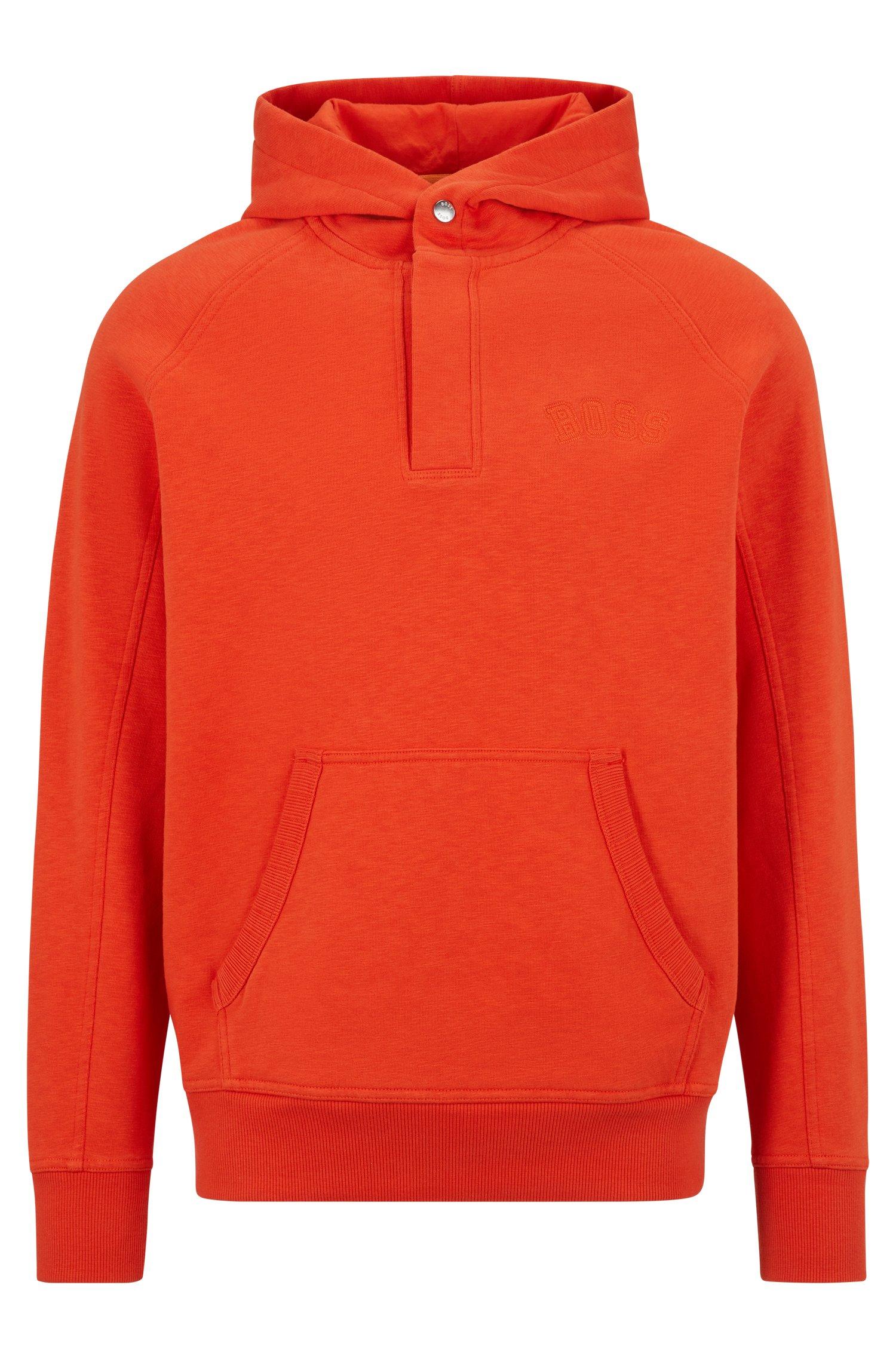 BOSS by HUGO BOSS Slubbed Cotton-blend Hoodie With Embroidered Logos in ...