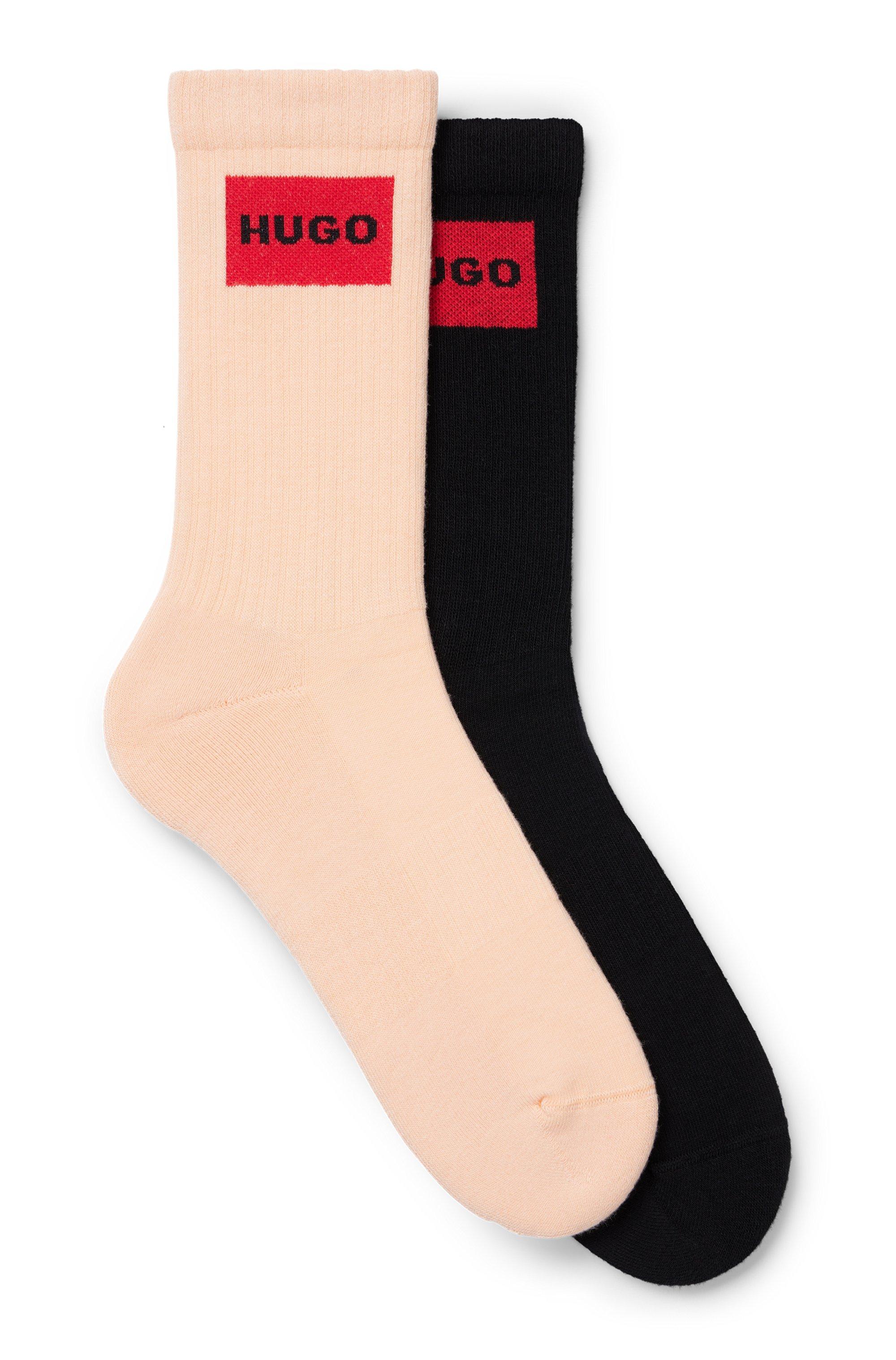 complexiteit Bewijs Begroeten BOSS by HUGO BOSS Two-pack Of Short-length Socks With Logo Detail in Black  for Men | Lyst