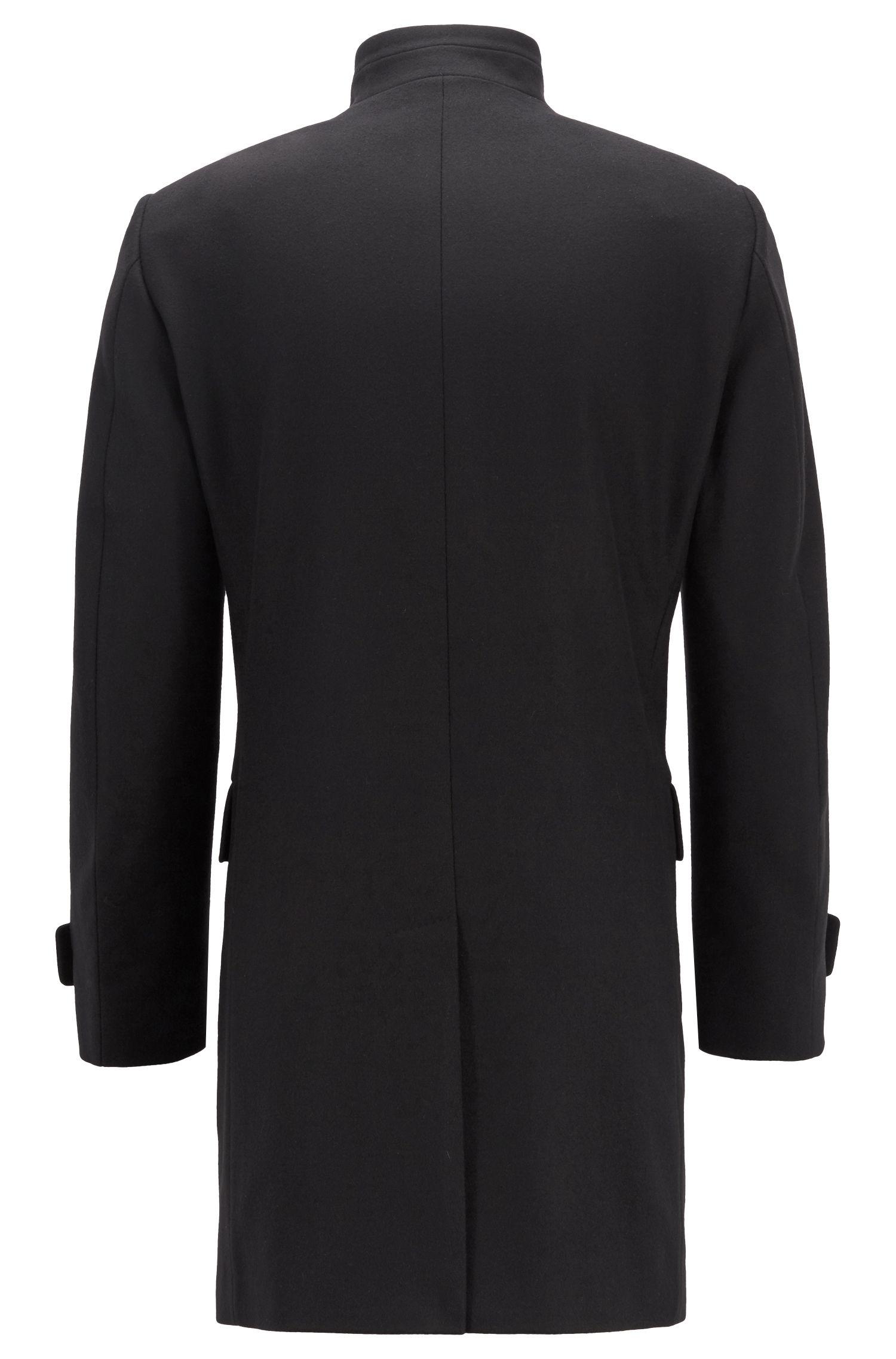 BOSS by Hugo Boss Long-length Coat In A Virgin-wool Blend in Black for ...