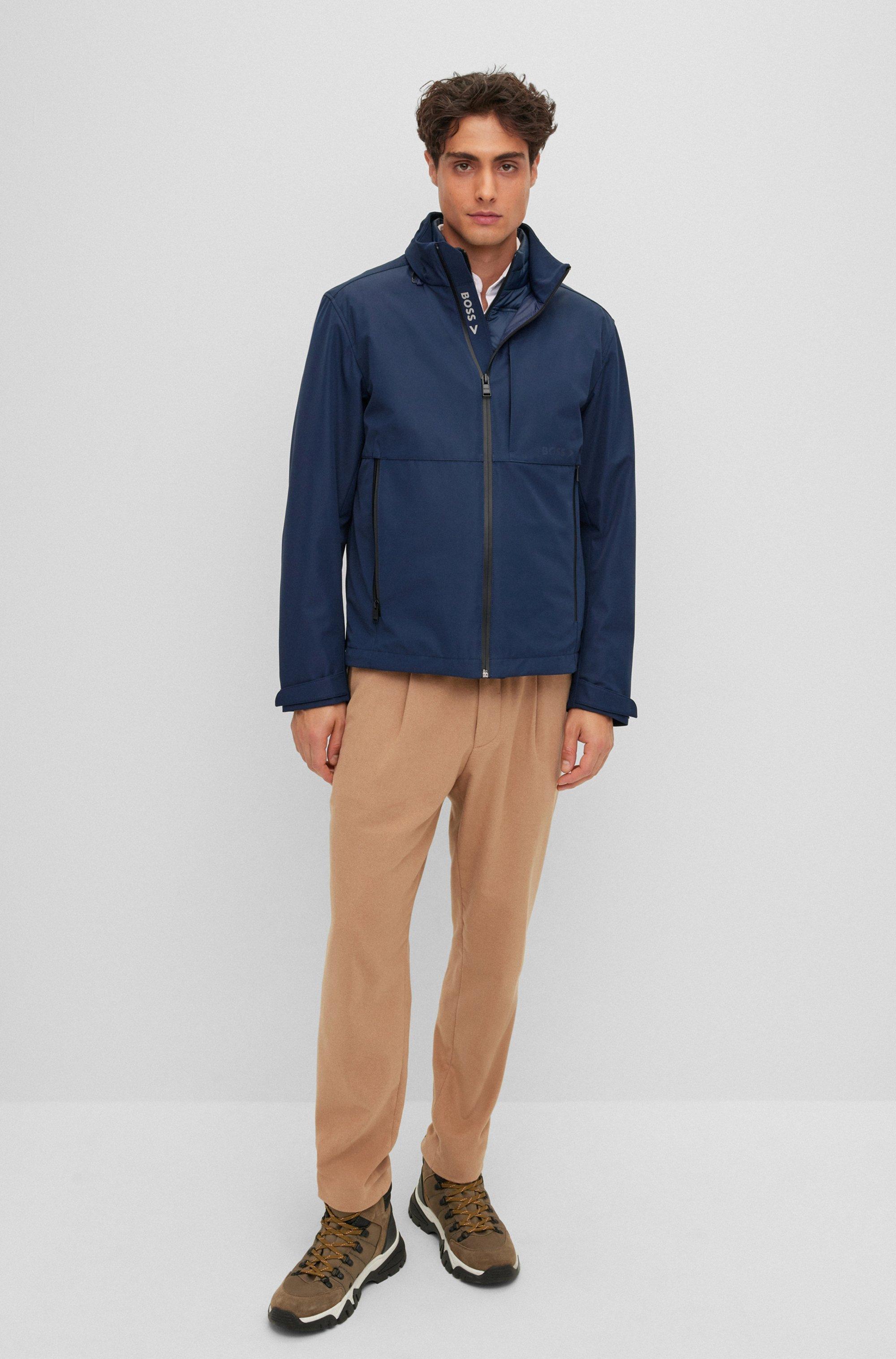 BOSS by HUGO BOSS Water-repellent Jacket With Logo Details And Removable  Gilet in Blue for Men | Lyst