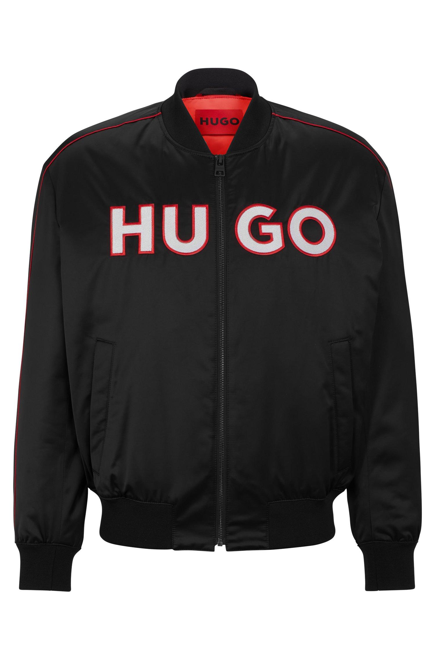 BOSS by HUGO BOSS Relaxed-fit Bomber Jacket In Satin With Embroidered ...