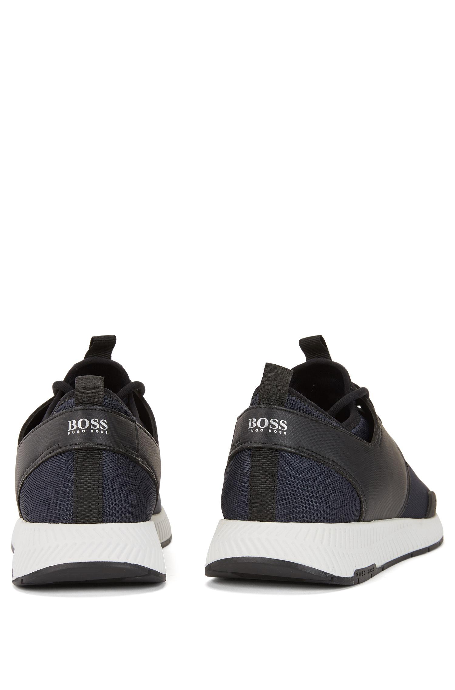 boss athleisure titanium runner mesh trainers