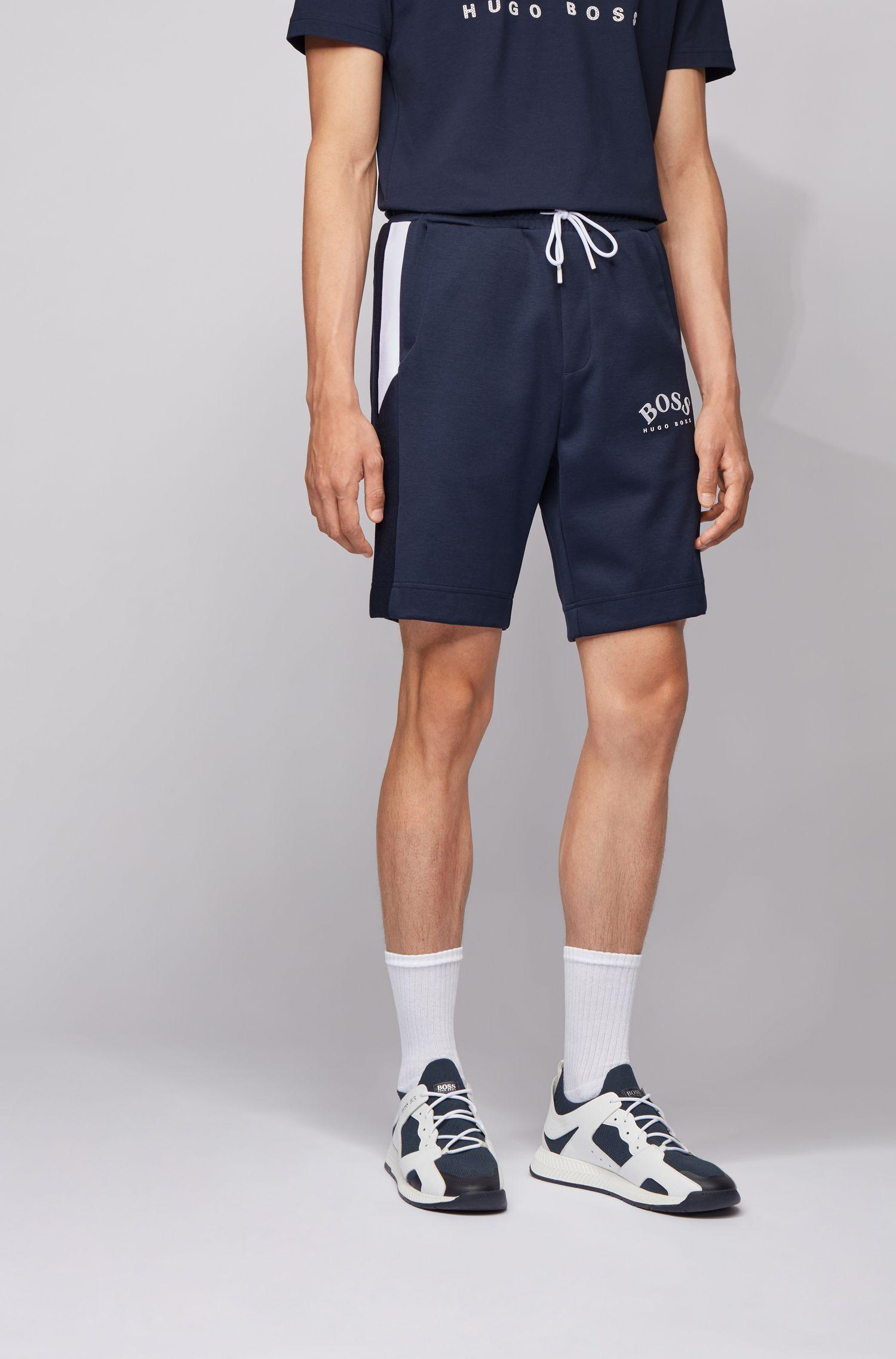 BOSS by Hugo Boss Cotton Slim Fit Jersey Shorts With Color Block Insert